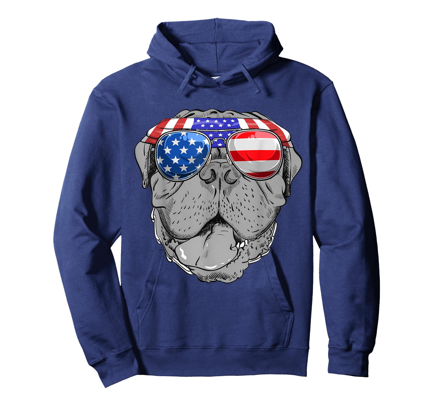 French Mastiff Dog Sunglasses Flag American T-Shirt