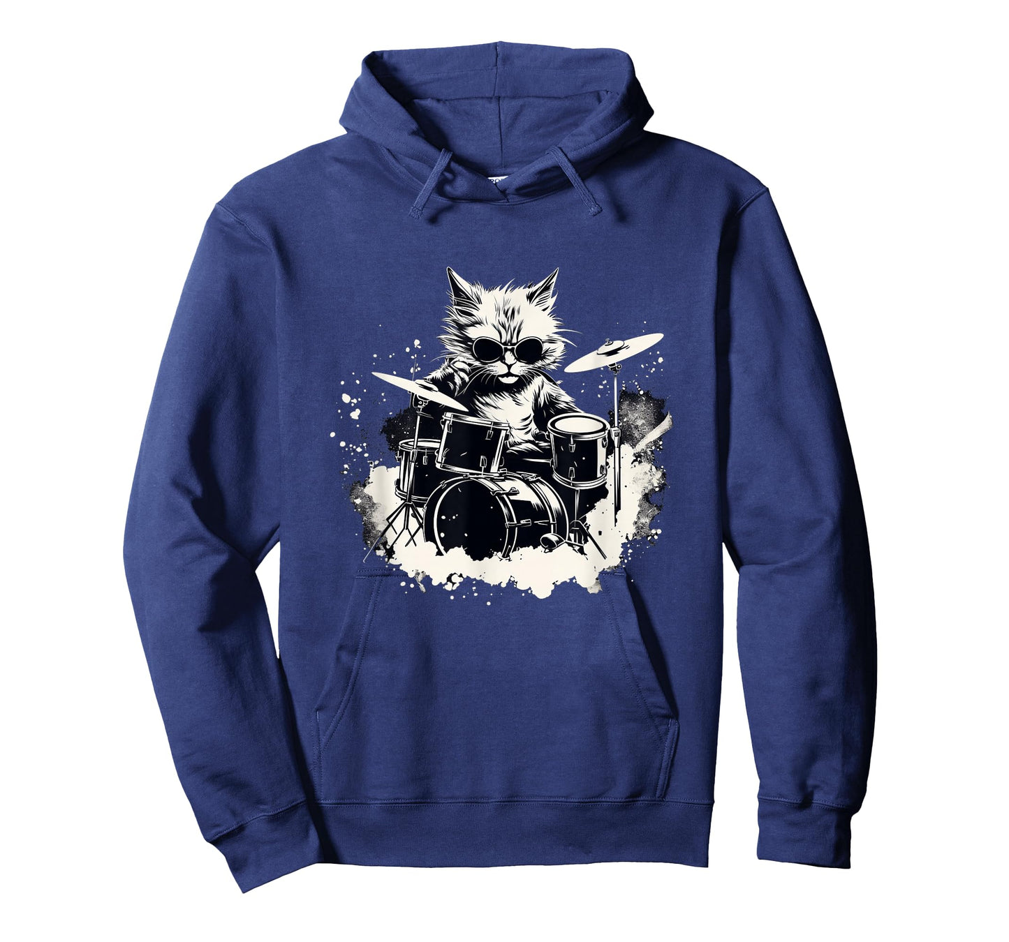 Funny Punk Kitten Kitty Cat Drummer Playing Drums T-Shirt