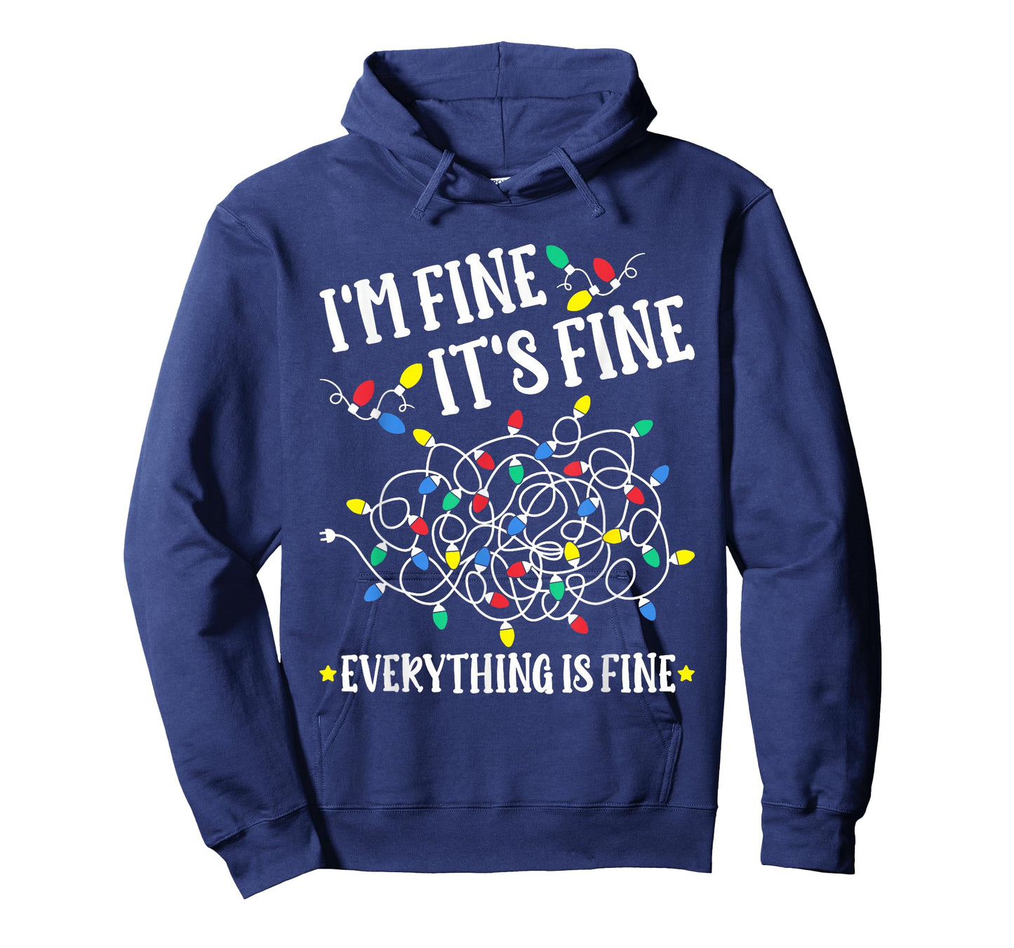Christmas 2025 Lights I'm Fine It's Fine Everything Is Fine T-Shirt