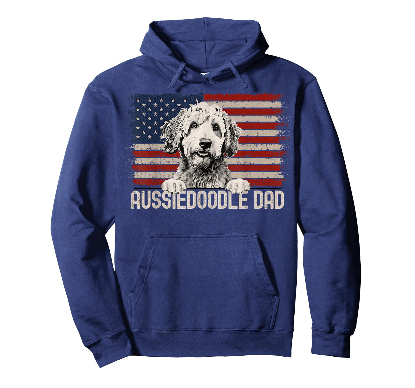 Best Dog Dad Ever American Flag - Aussiedoodle Dad T-Shirt