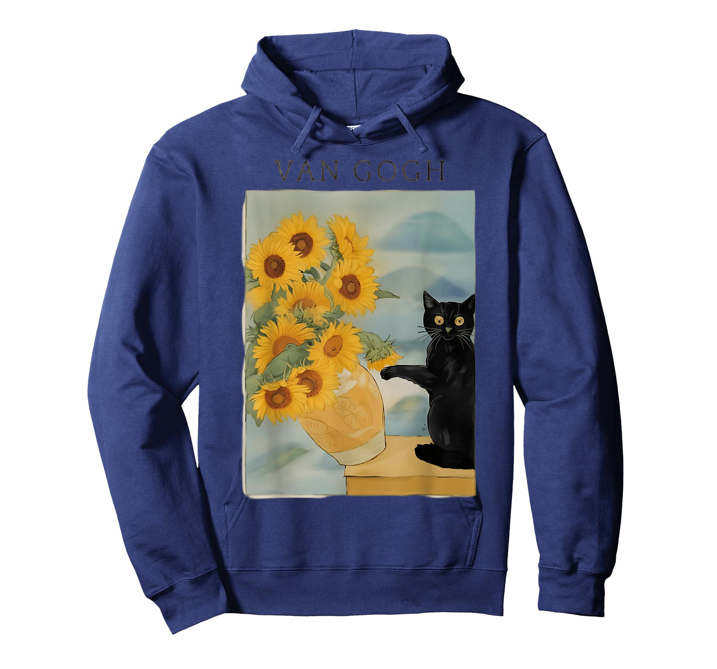 Funny Cat Sunflowers Van Gogh T-Shirt