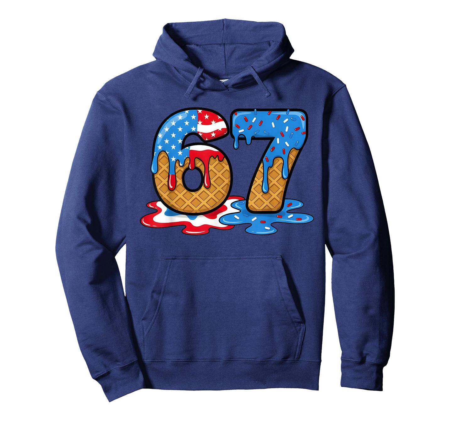 67 Ice Cream Drip Meme Funny Six Seven Gen Alpha Slang T-Shirt