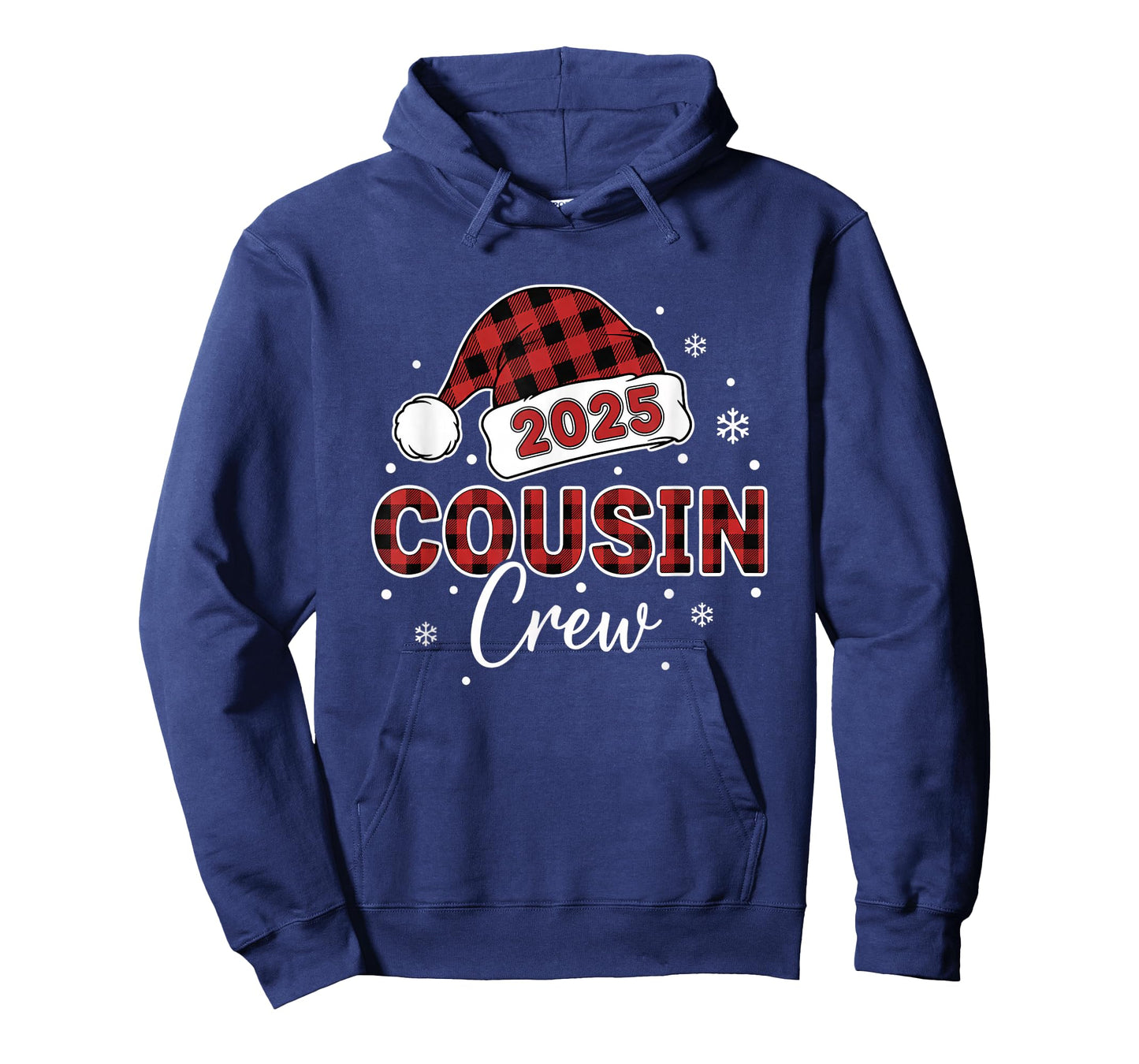 Christmas Buffalo Plaid 2025 Cousin Crew Santa Hat Xmas T-Shirt