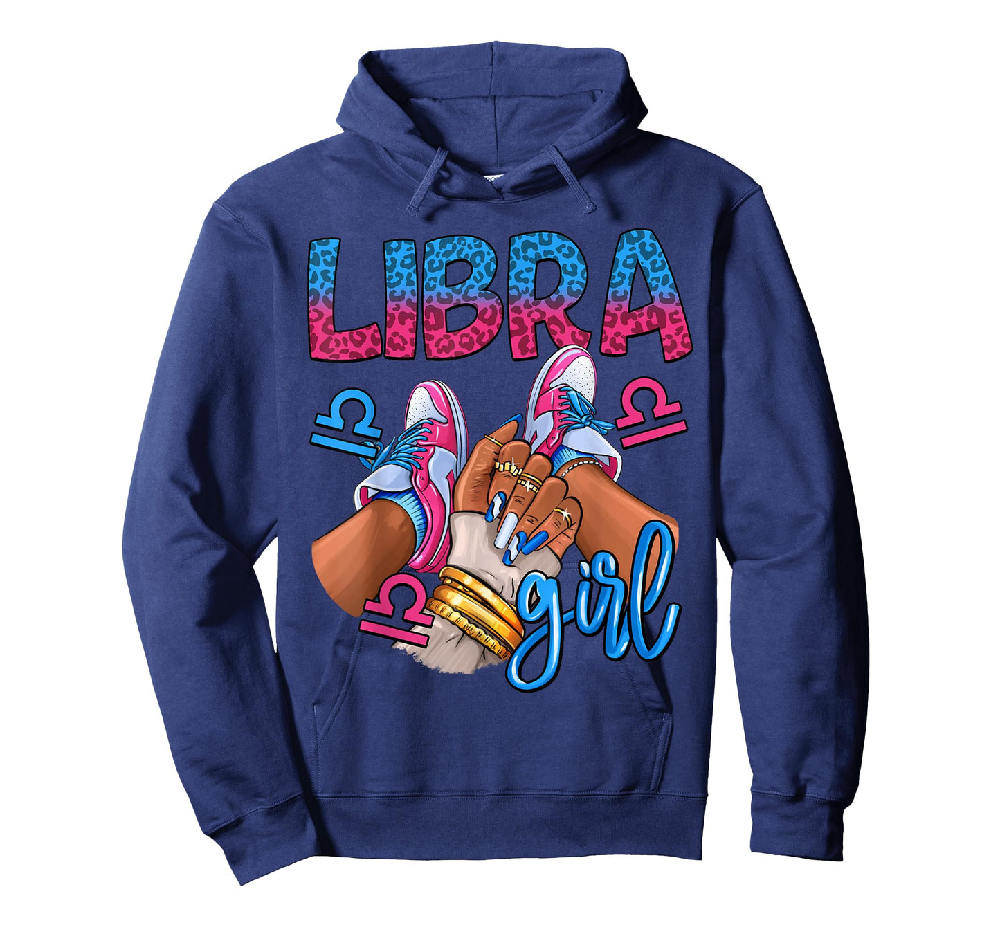 Libra Black Girl Birthday Women Sneakers Nails Zodiac T-Shirt