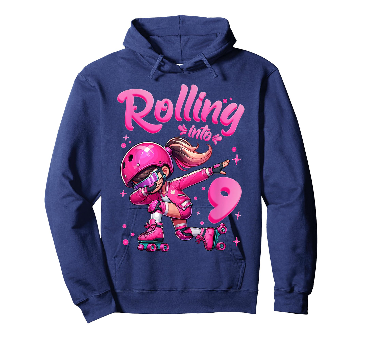 Roller Skating Girl Birthday Kids 9th Birthday Party tee T-Shirt