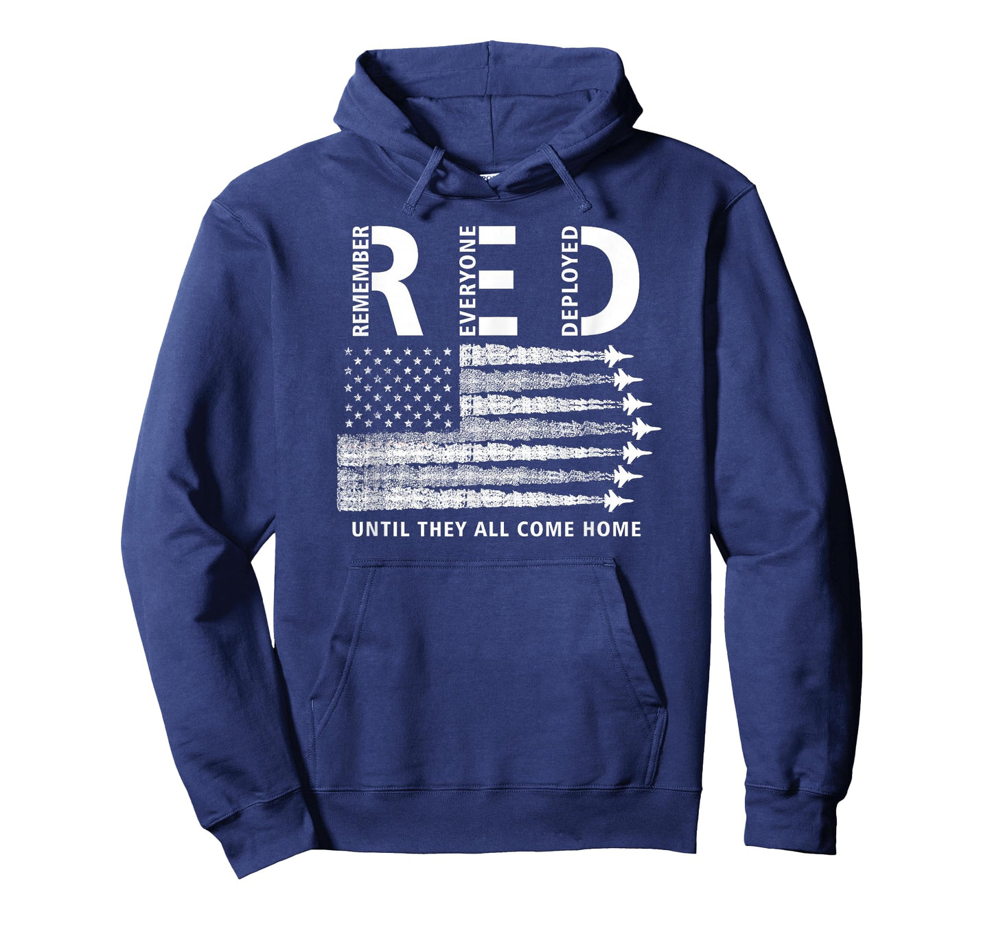 RED American Flag Remember Everyone Deployed Military T-Shirt