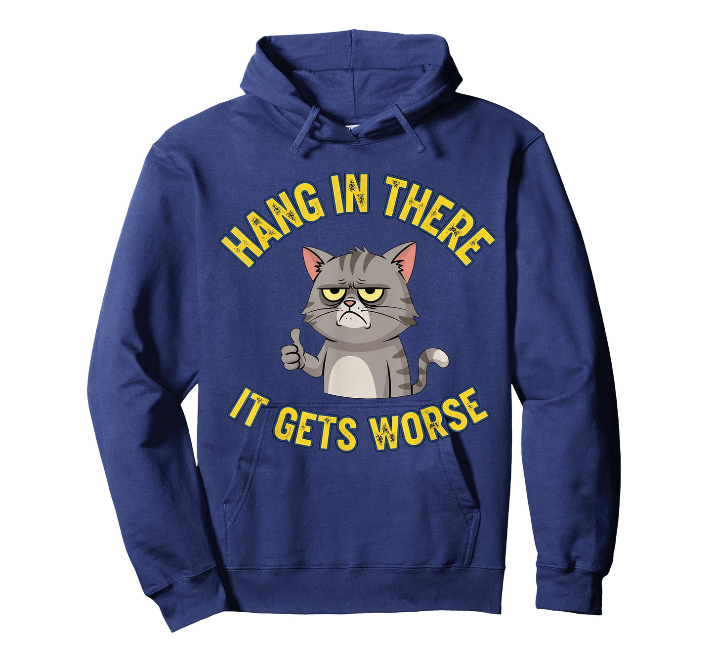 Hang in There It Gets Worse Boy Kids Funny Cat Meme T-Shirt