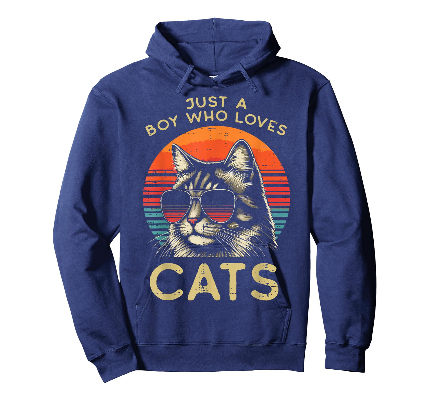 Just Boy Who Loves Cats Retro Kitten Kitty Boys Kids Men T-Shirt