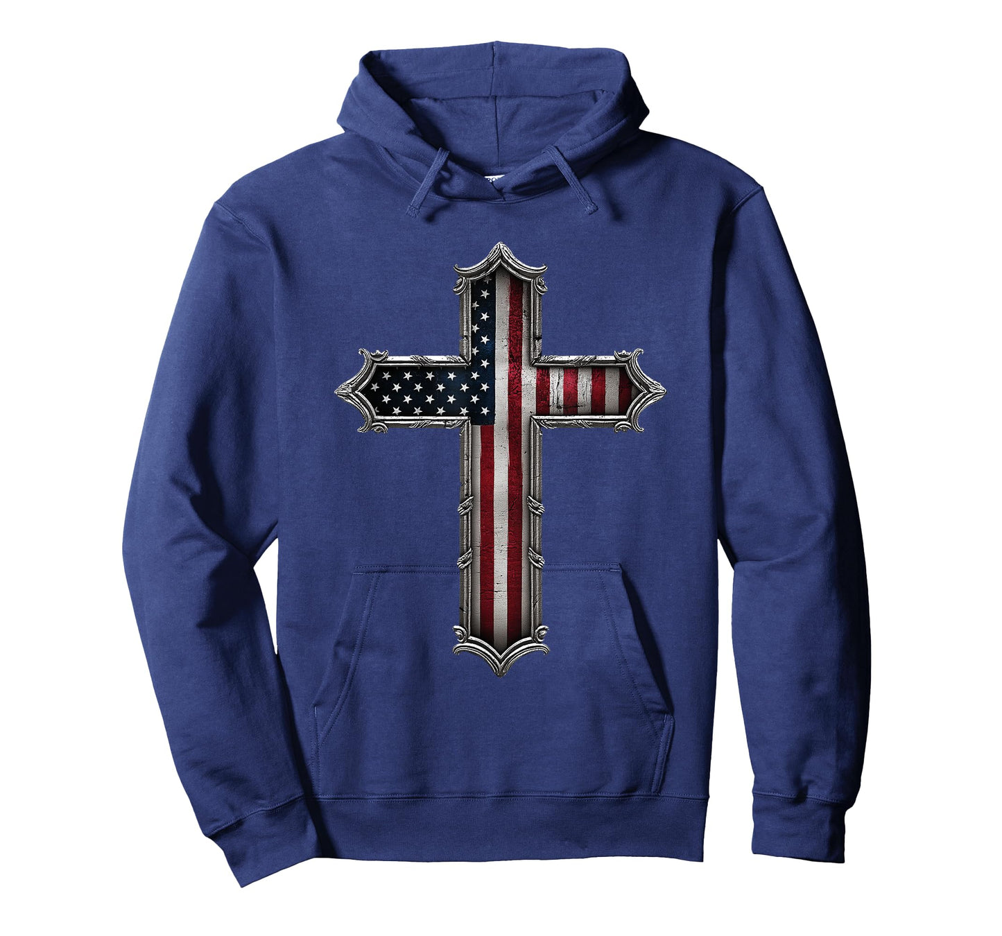 Cross USA Flag Christian Religious US America Faith Graphic T-Shirt