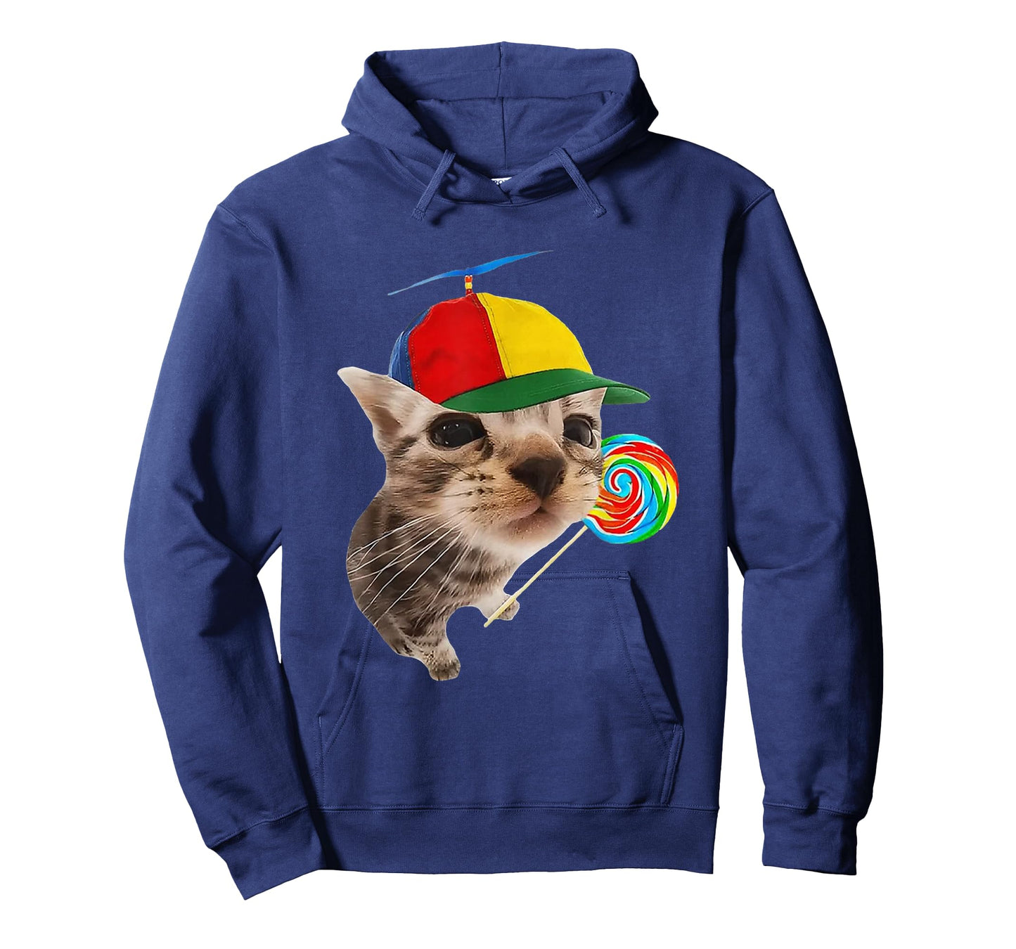 Silly Cat with Lollipop Meme Funny Cats Brainrot Men Women T-Shirt