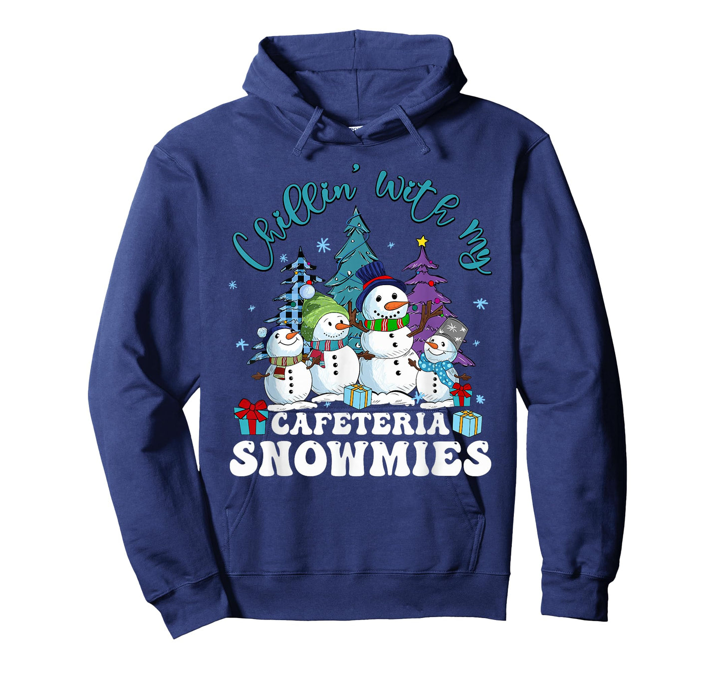 Chillin' With My Cafeteria Snowmies Christmas Lunch Lady T-Shirt