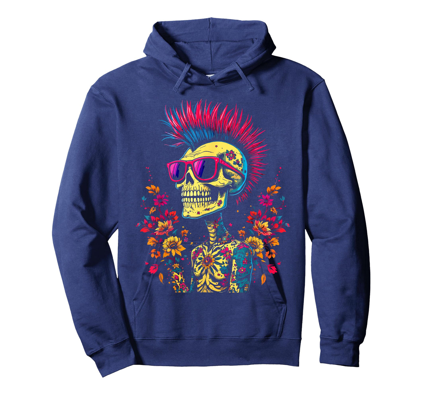 Funny Skeleton Punk Rock Mohawk Rocker for Toddlers Boy Kids T-Shirt
