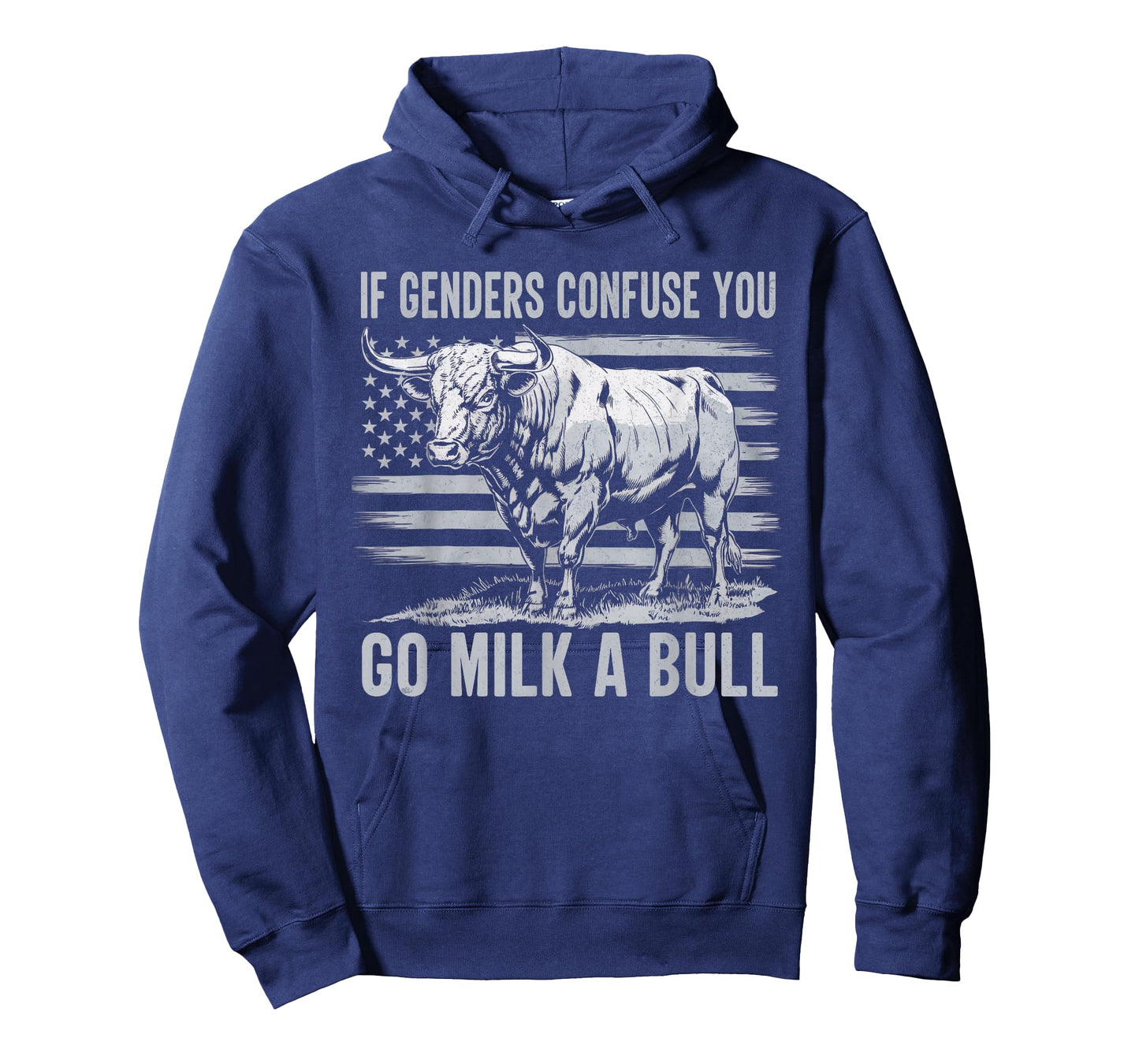 If Genders Confuse You Go Milk a Bull Vintage USA Flag T-Shirt