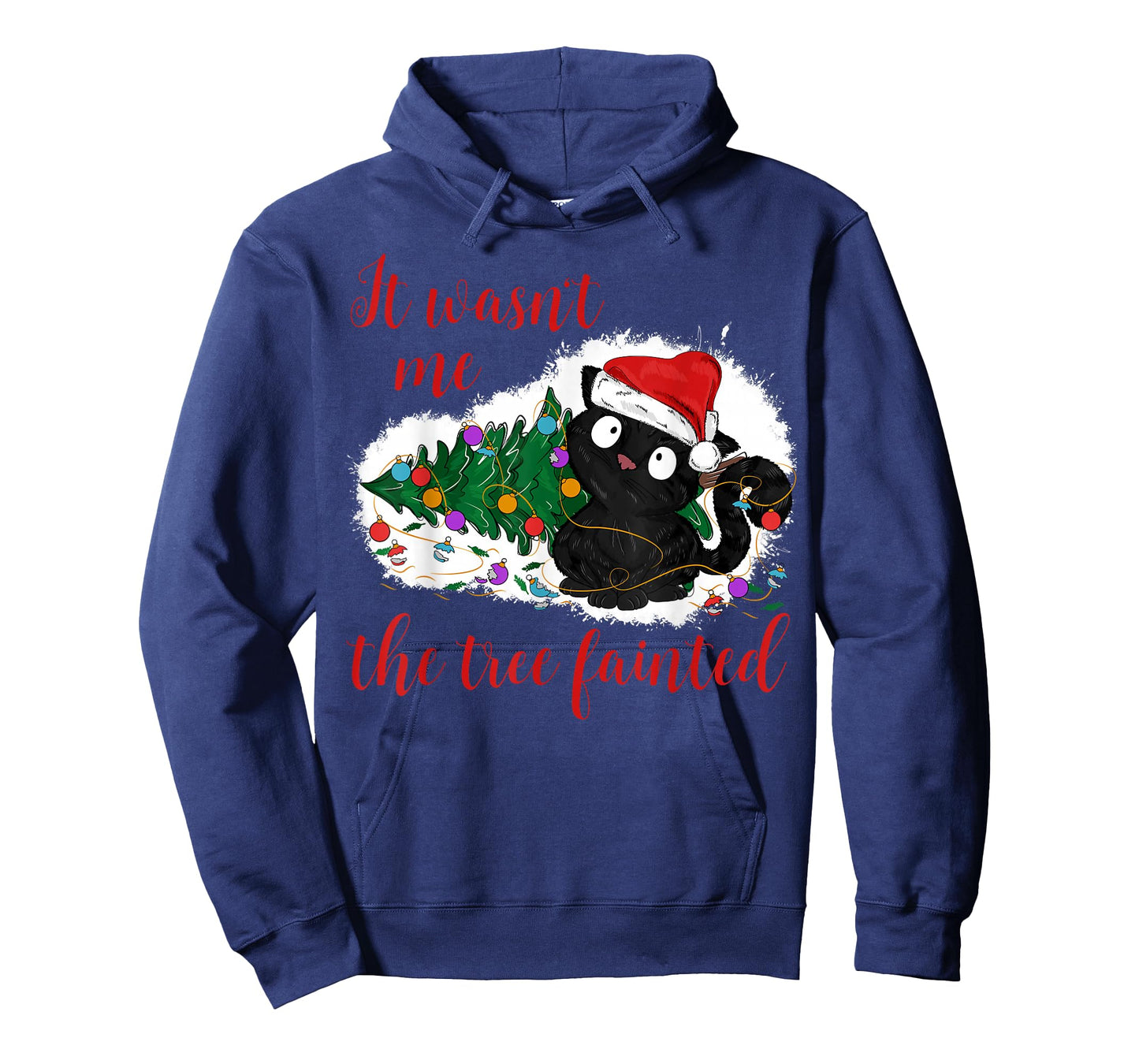 It Wasn't Me The Christmas Tree Fainted Funny Cat Christmas T-Shirt for Men Women