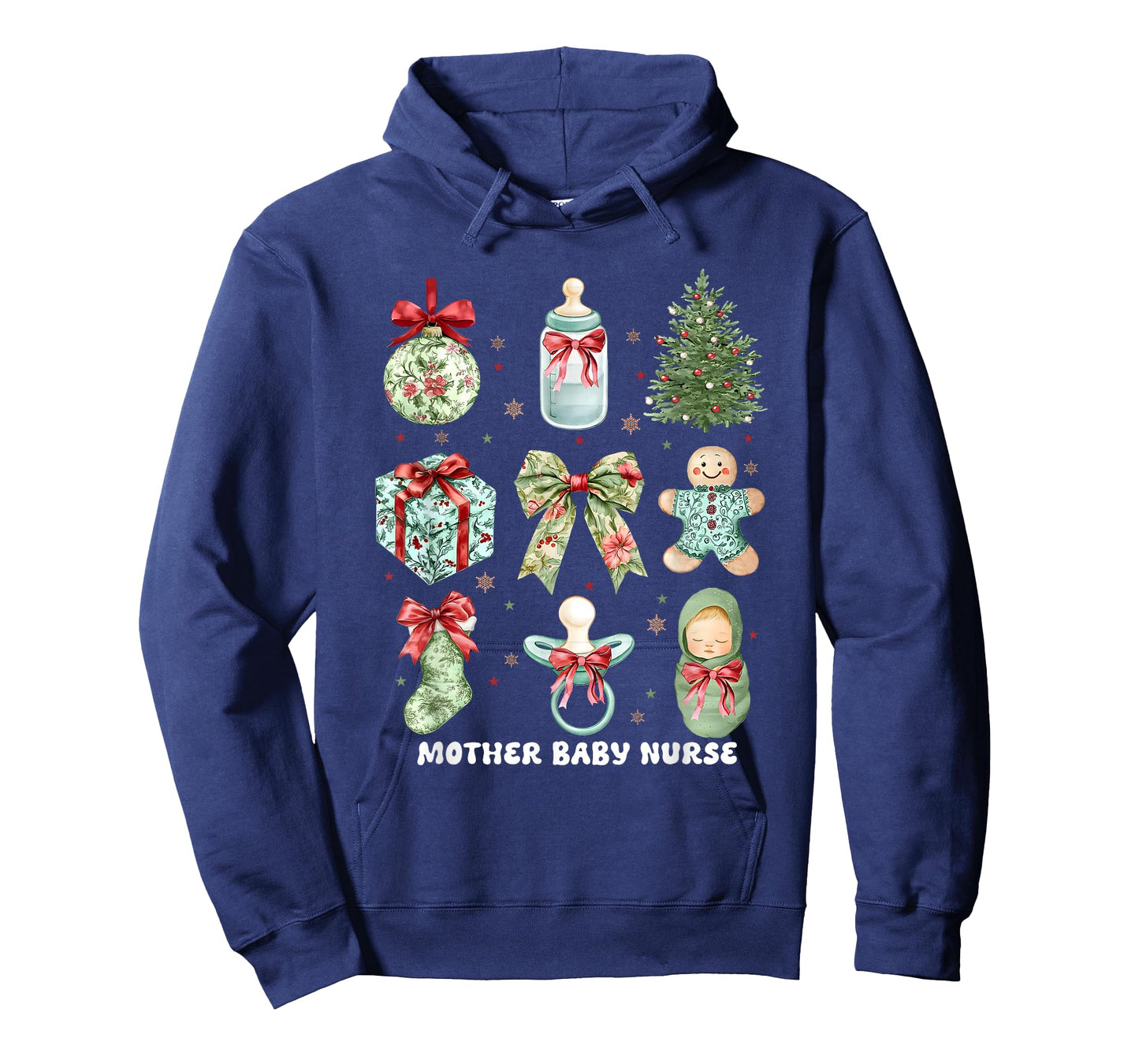 Coquette Christmas Mother Baby Nurse Postpartum Nurse Squad T-Shirt