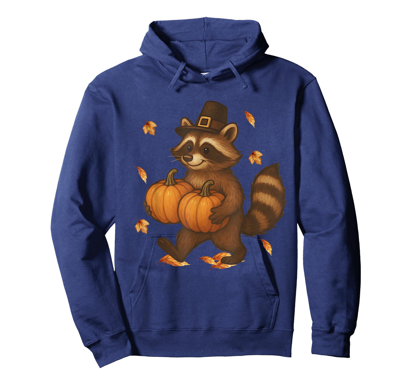 Cute Thanksgiving Raccoon with Pumpkins Pilgrim Fall Leaves T-Shirt