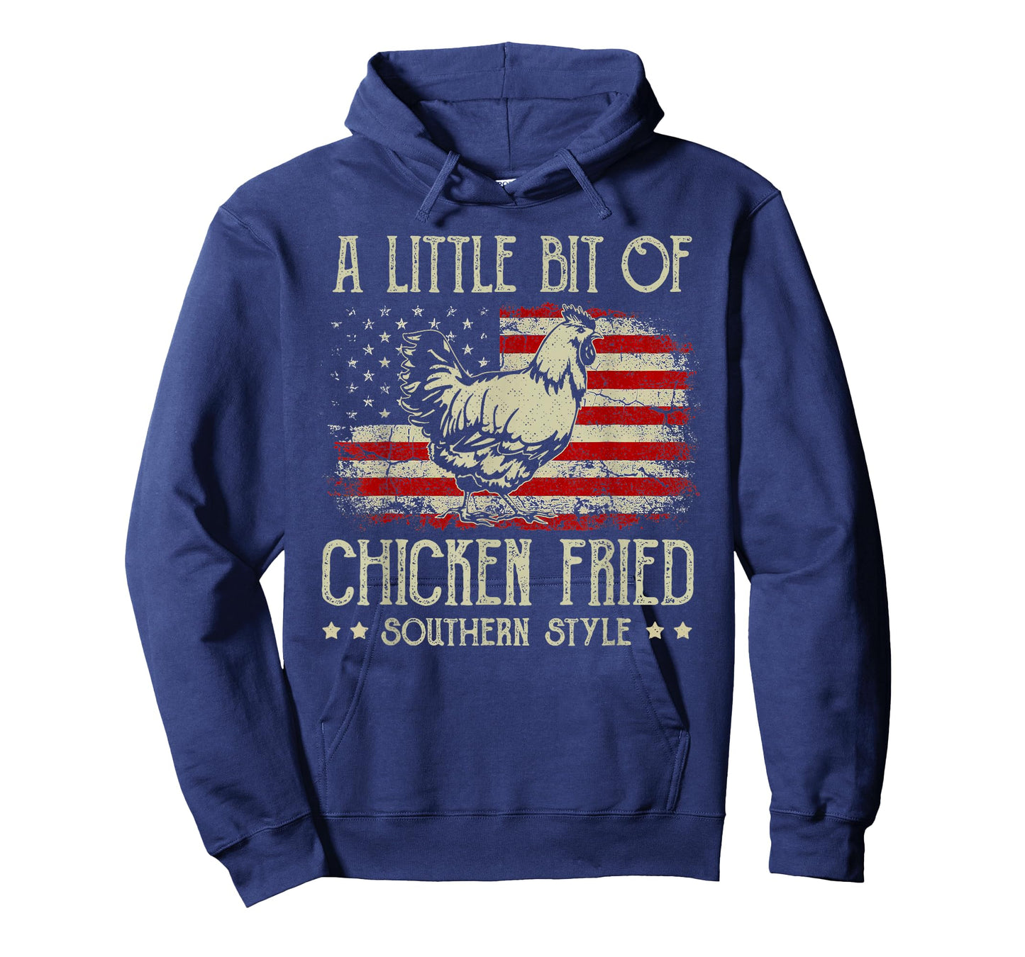 A Little Bit of Chicken Fried Southern Style Vintage US Flag T-Shirt