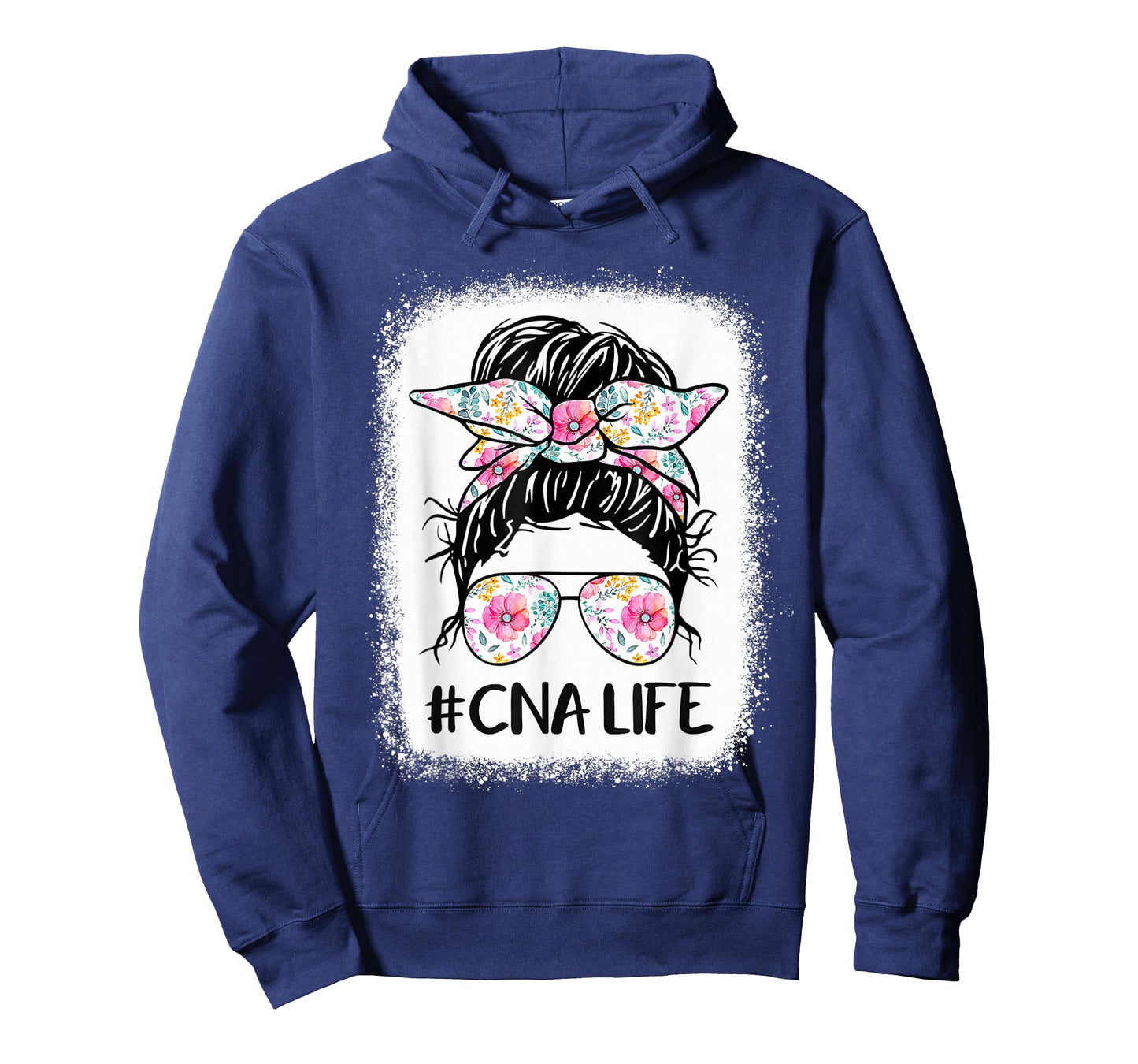 CNA Life Bleached Shirts Flower Messy Bun CnaLife T-Shirt