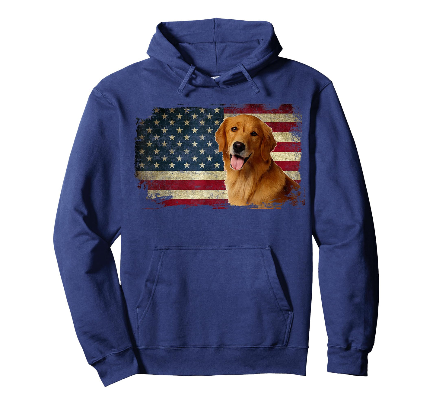 Golden Retriever American Flag Patriotic Dog Lover T-Shirt