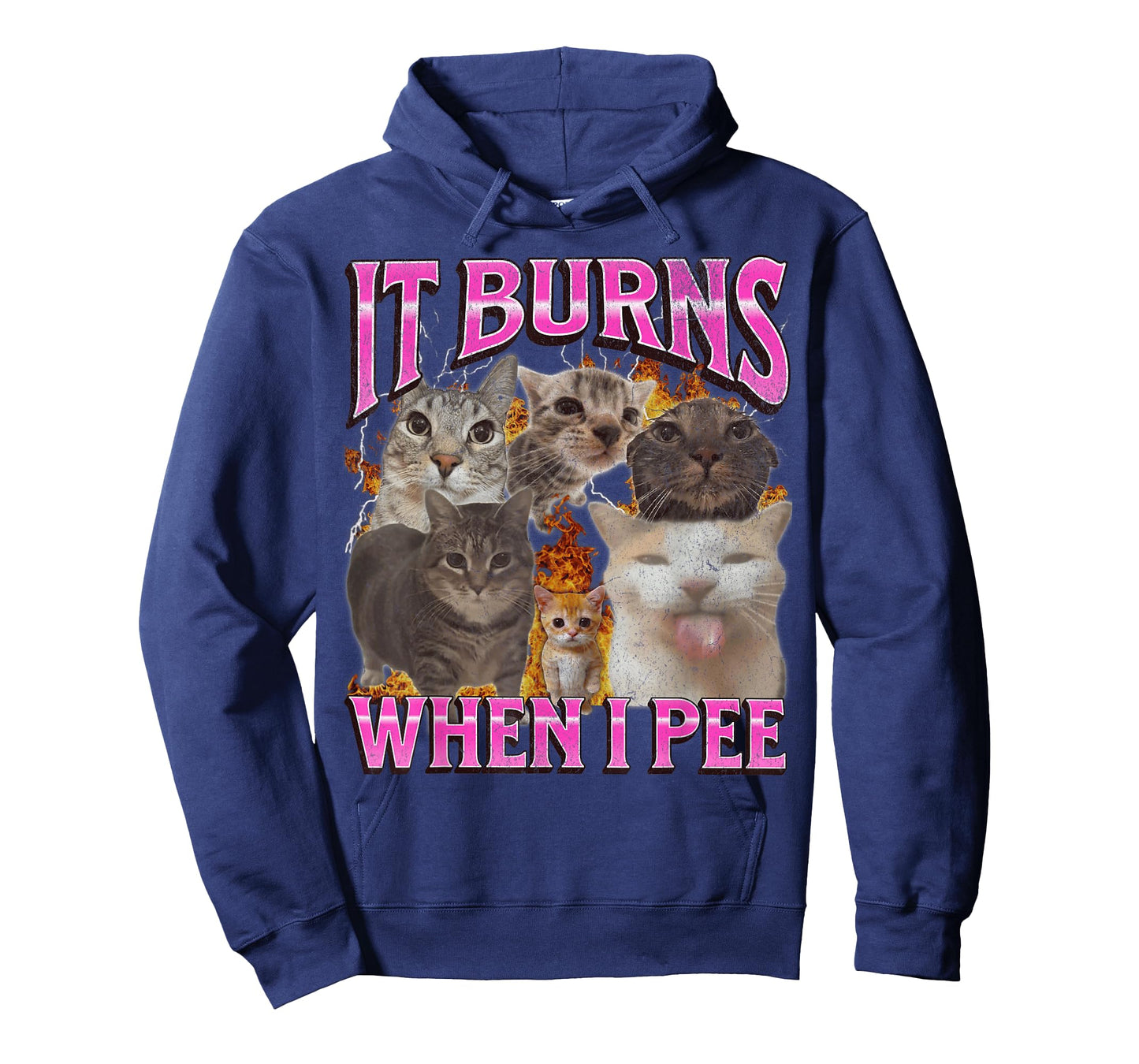 It Burns When I Pee Funny Cat Meme Bootleg Graphic T-Shirt for Men Women