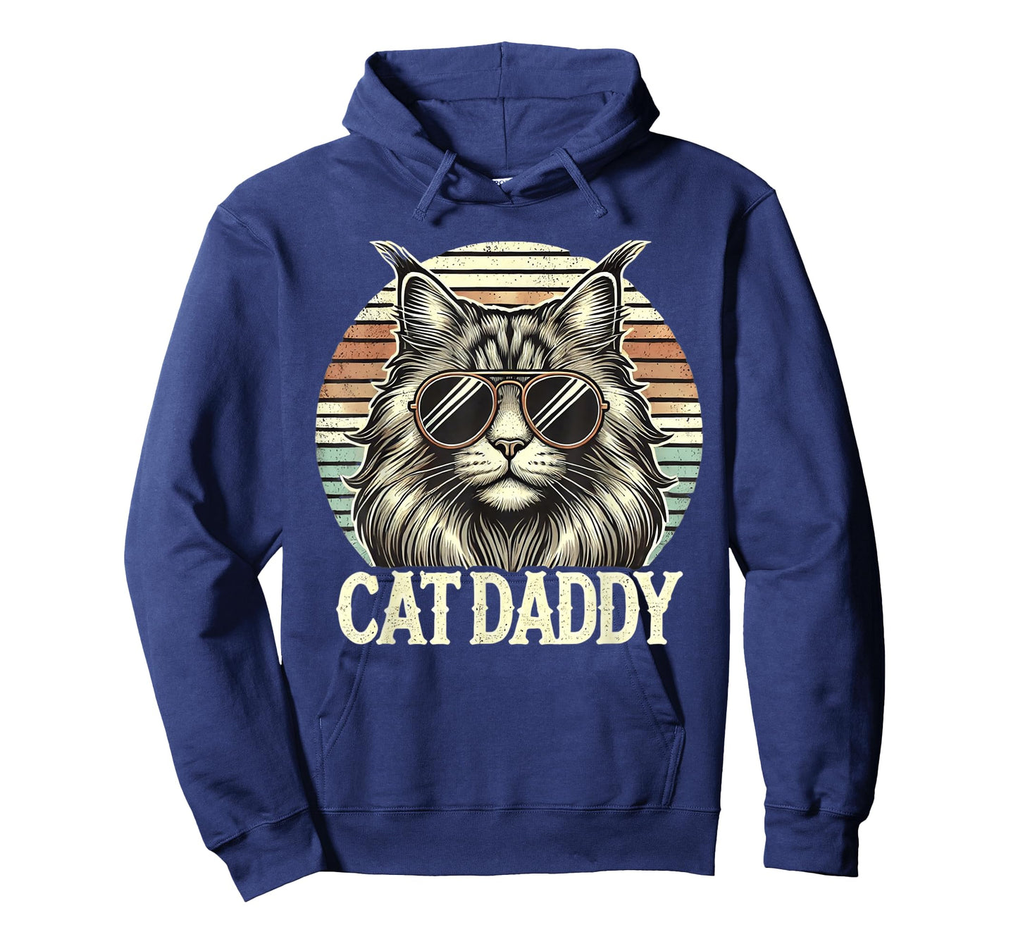 Cat Daddy Cool Maine Coon Cat Father's Day Retro Cat Dad T-Shirt