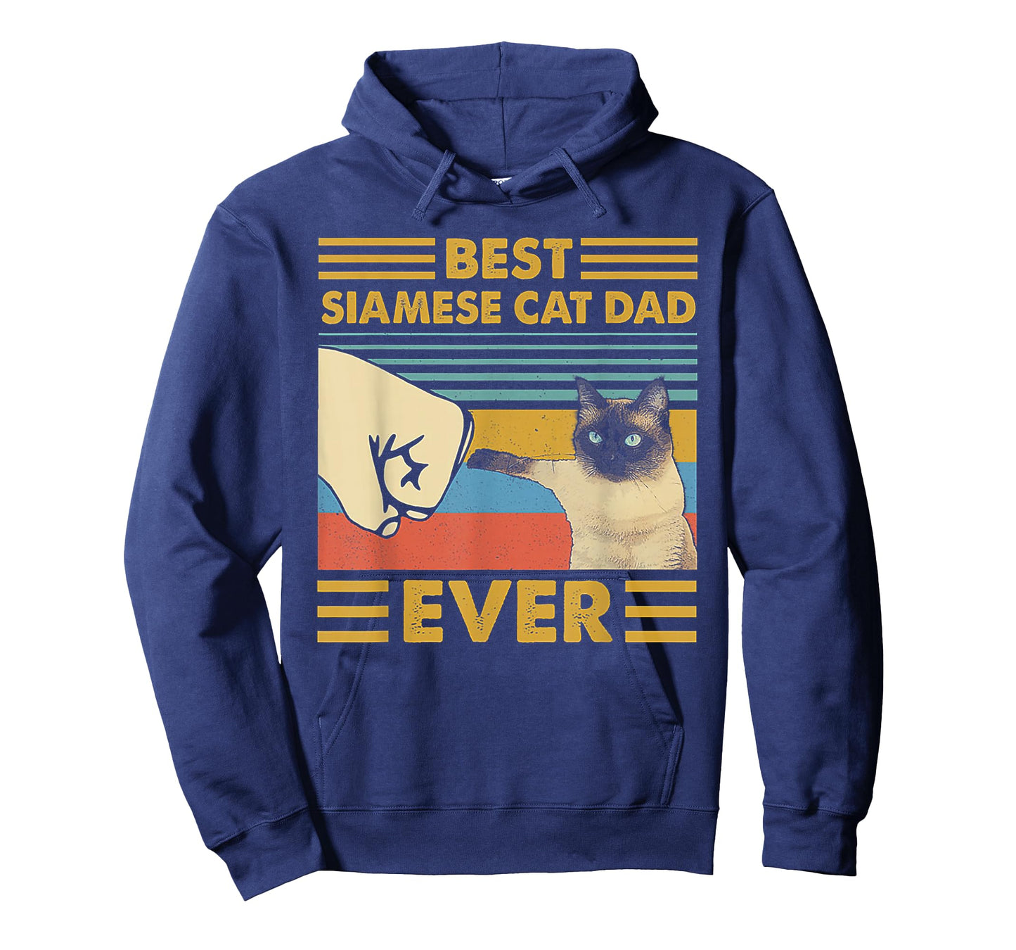 Best Siamese Cat Dad Ever Retro Vintage Sunset T-Shirt