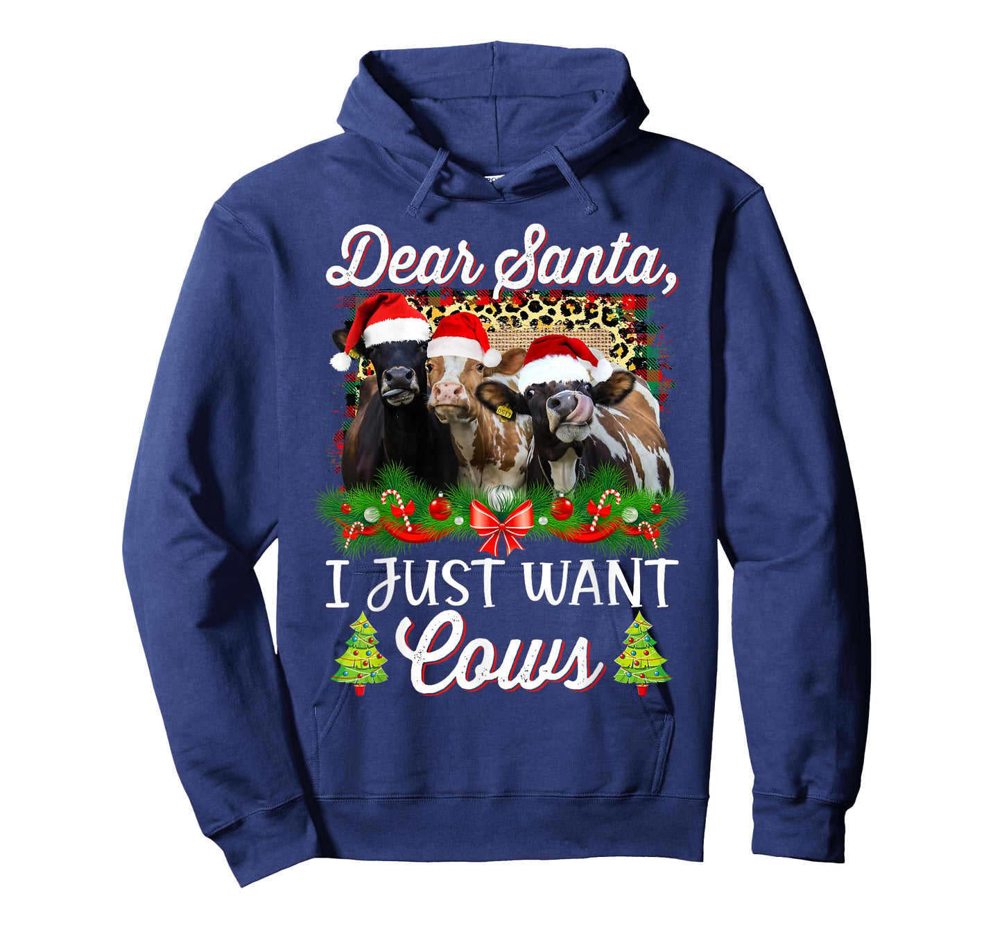 Cow Christmas Dear Santa I Just Want Cows Funny Bring Cows T-Shirt