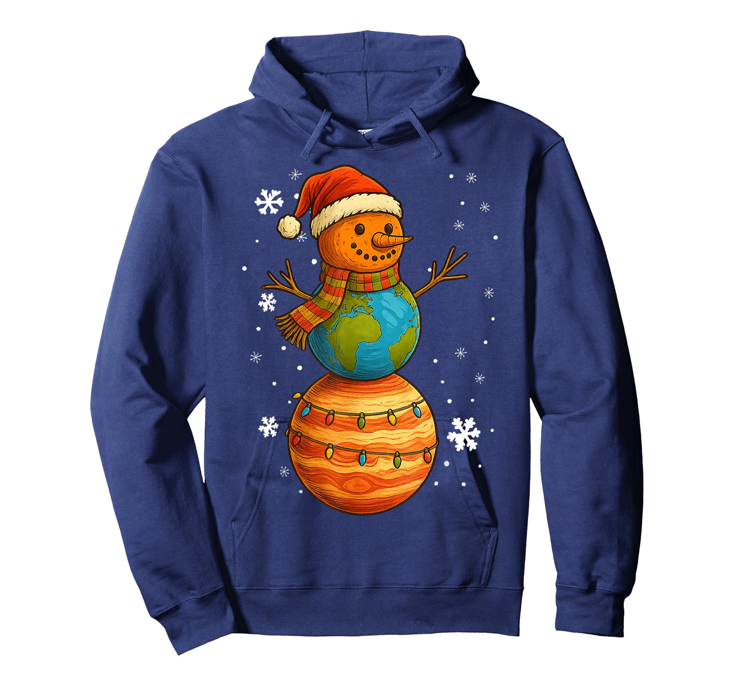 Planet Snowman Earth Saturn Christmas Holiday Art Xmas Gifts T-Shirt