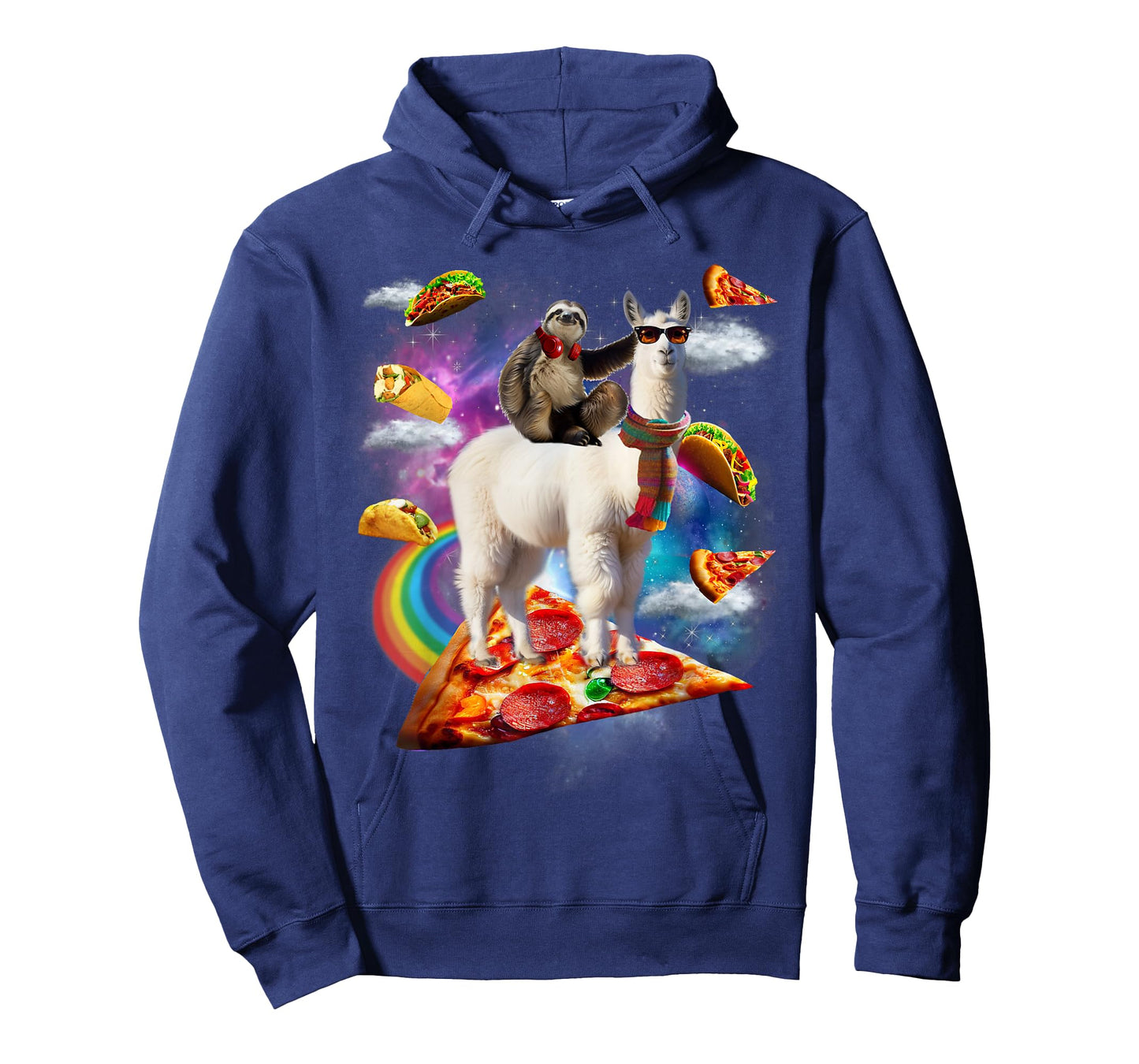 Sloth Riding Llama Shirt - Galaxy Pizza Taco Burrito Gift T-Shirt