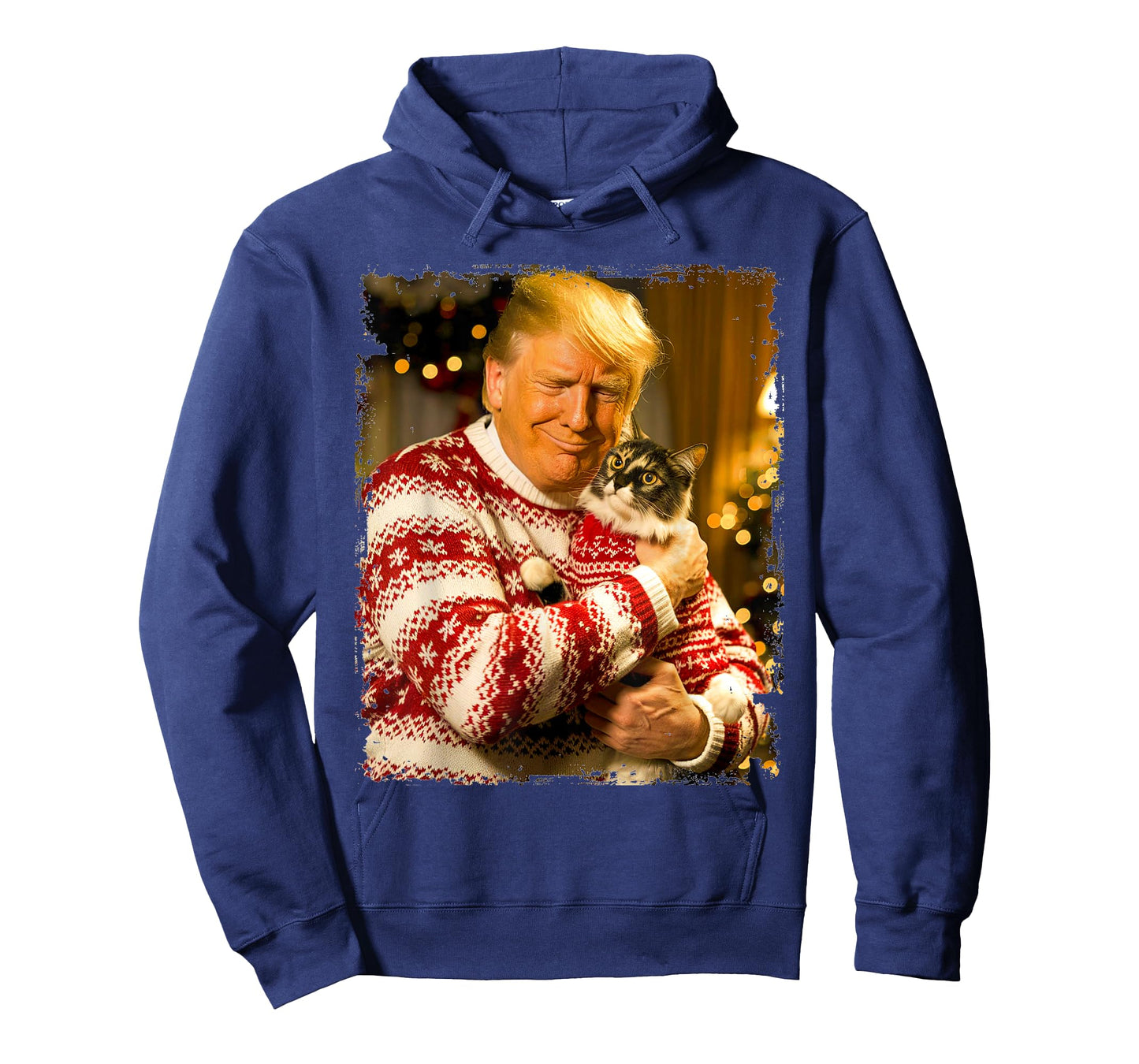 Funny Trump Christmas Sweater for Cat Lovers Xmas Pajamas T-Shirt