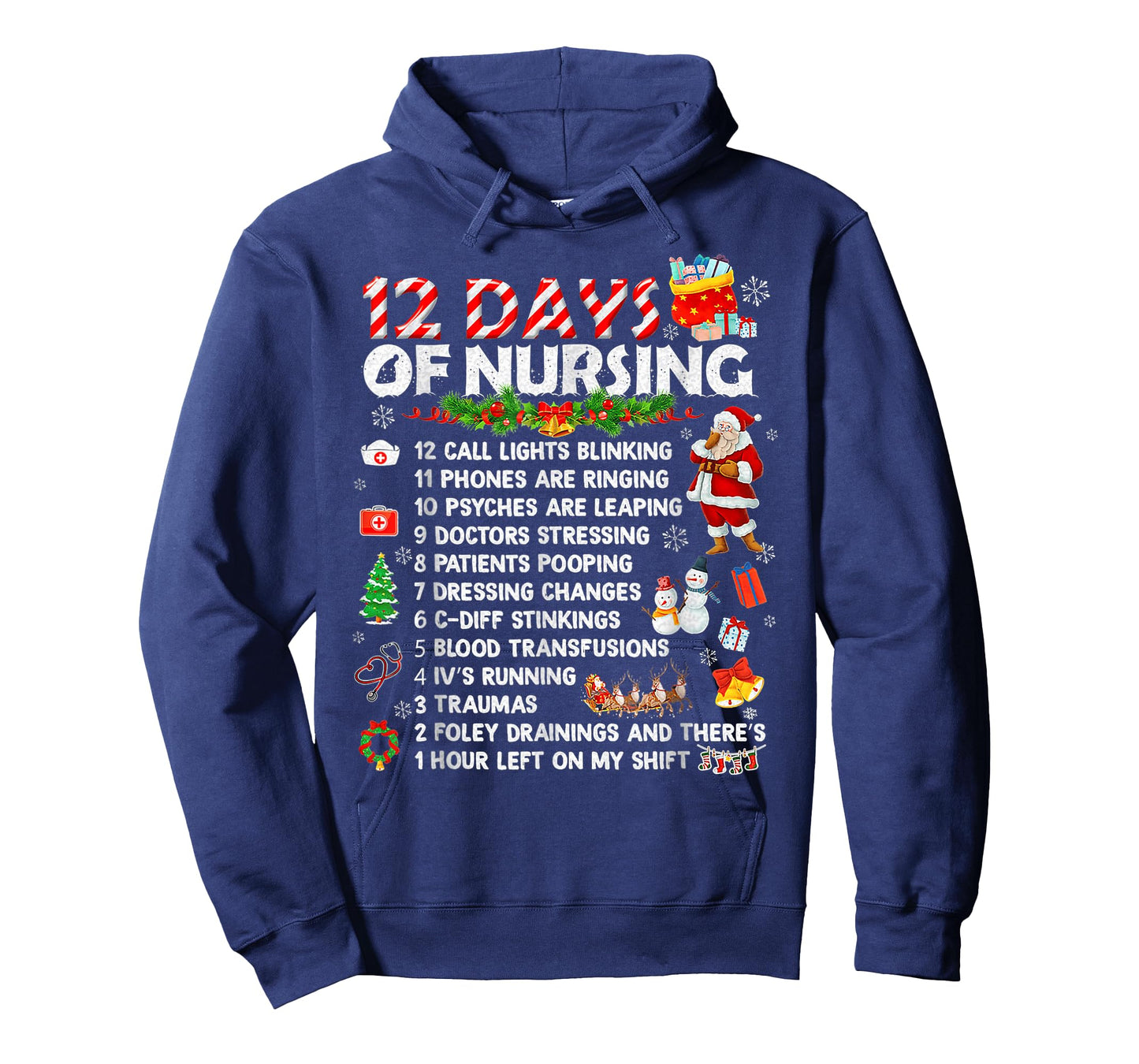 12 Days of Nursing Nurses Christmas Xmas T-Shirt
