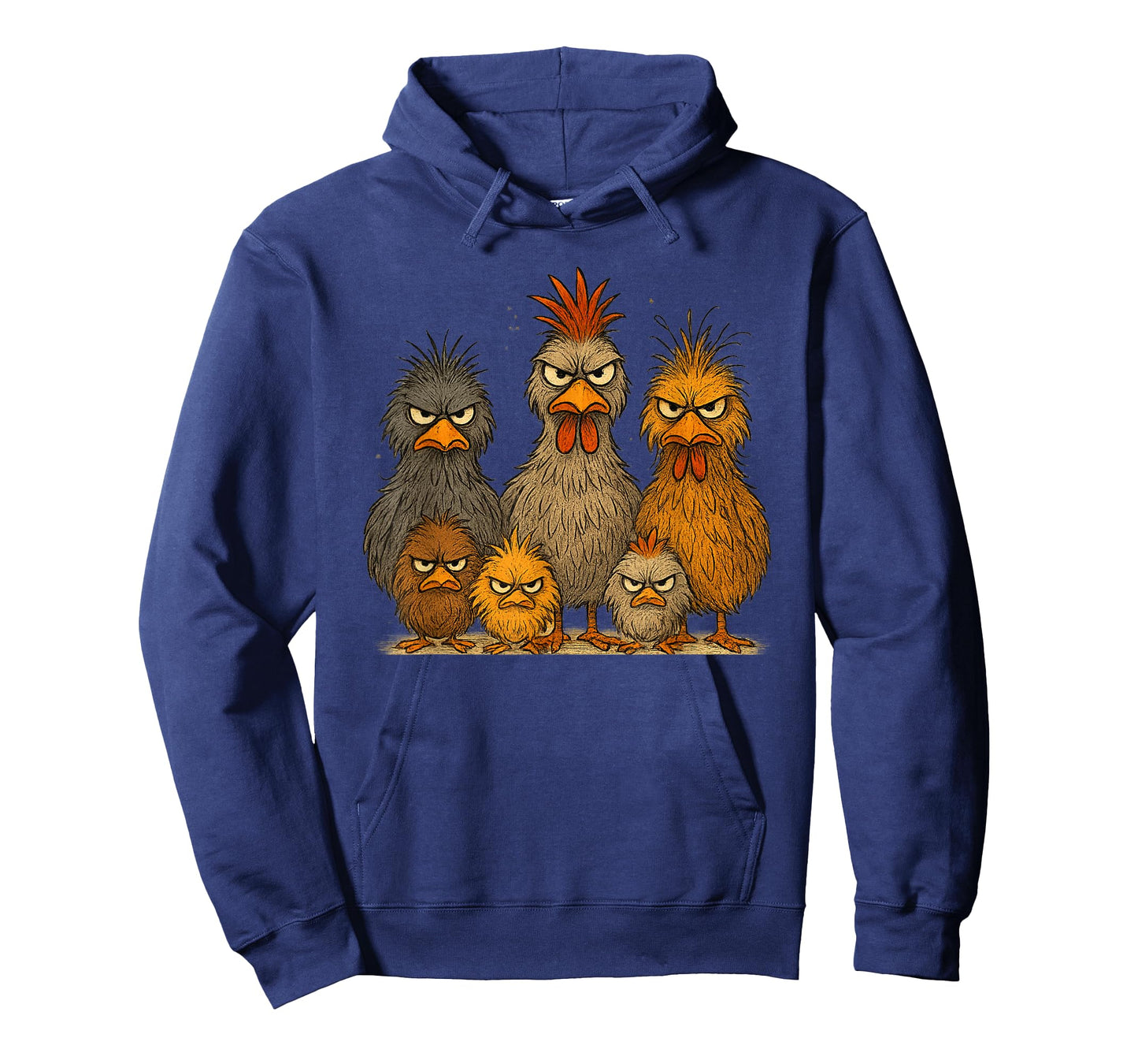Angry Eagerlys Colorful Chicken Art, Crazy Chicken Family T-Shirt