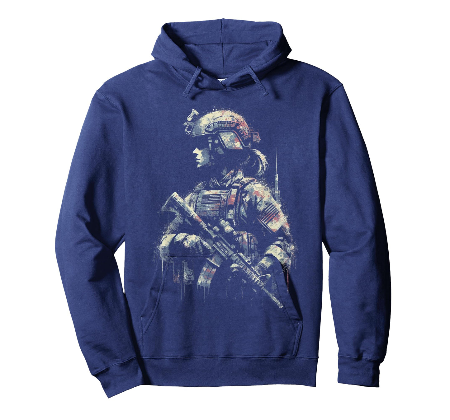 Female Soldier American Flag - Patriotic USA Veteran T-Shirt