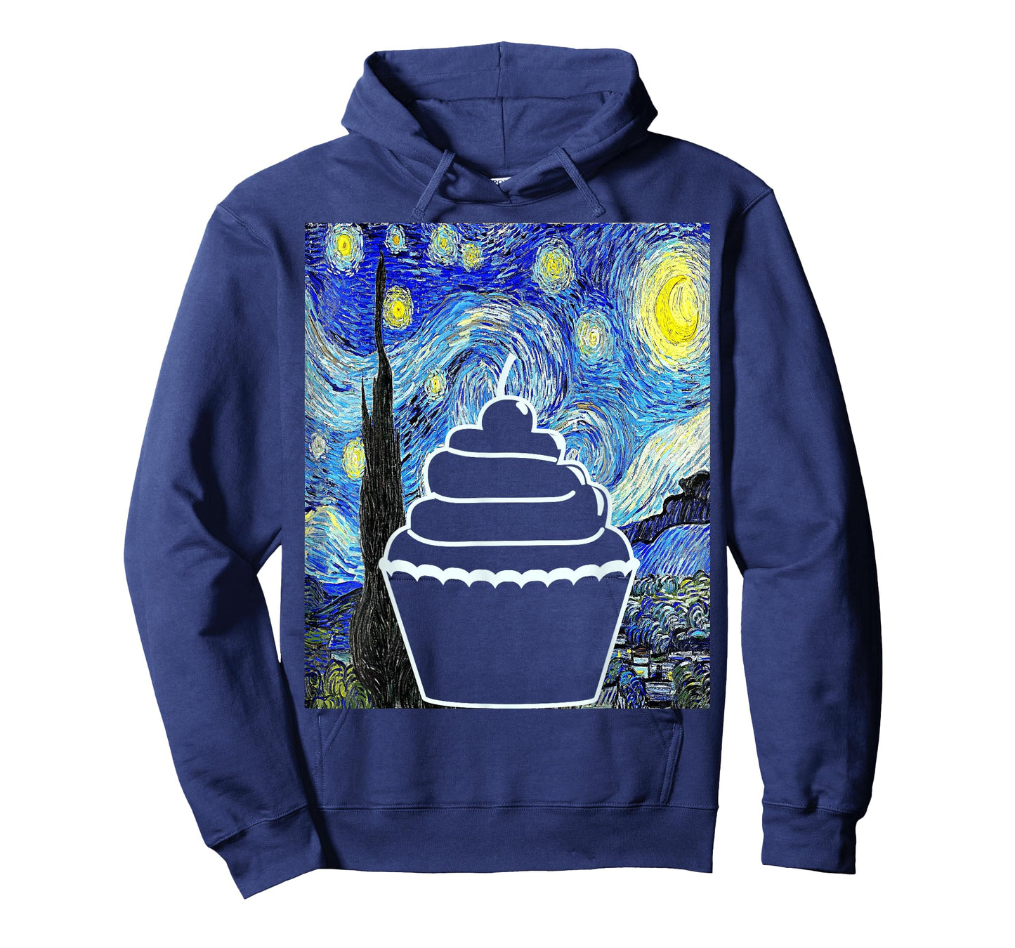 Cupcake Starry Night Cupcake Lover Baking Painting T-Shirt