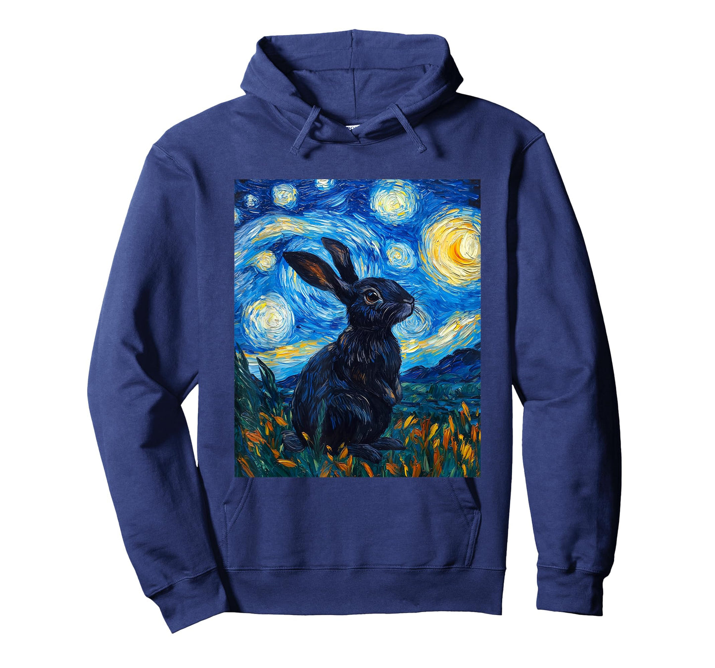 Cute Bunny Rabbit - Van Gogh Style - Starry Night T-Shirt
