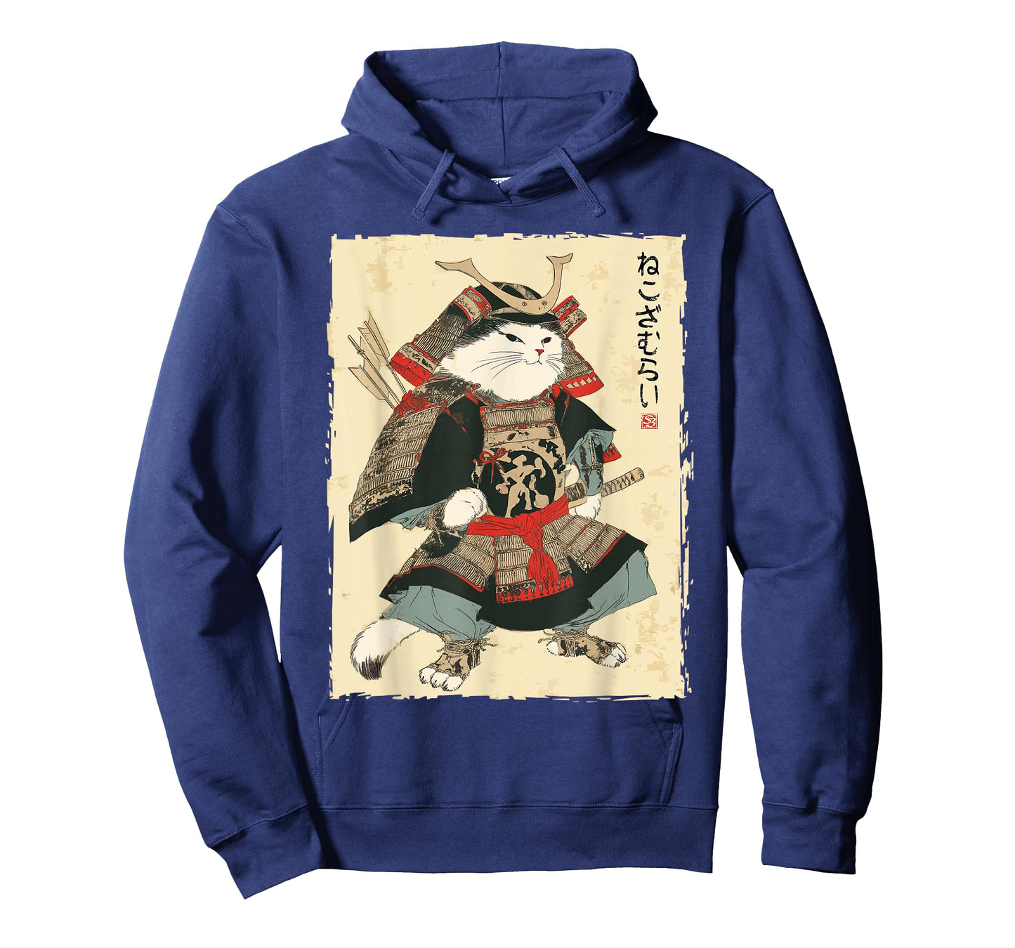 Samurai Cat Japanese Ukiyo-e Style Warrior Art T-Shirt