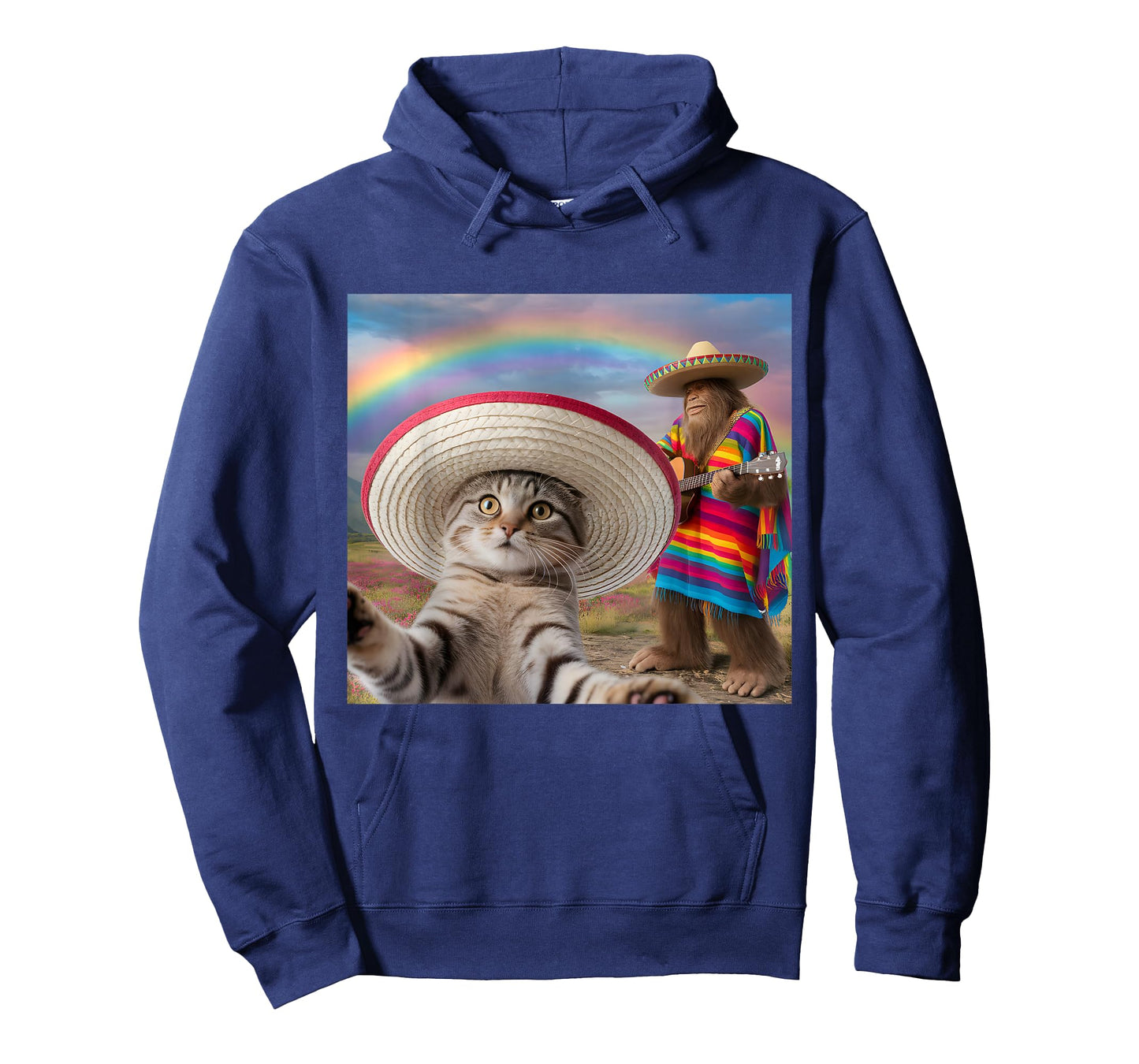 Funny Cat Selfie With Bigfoot Cinco de Mayo T-Shirt