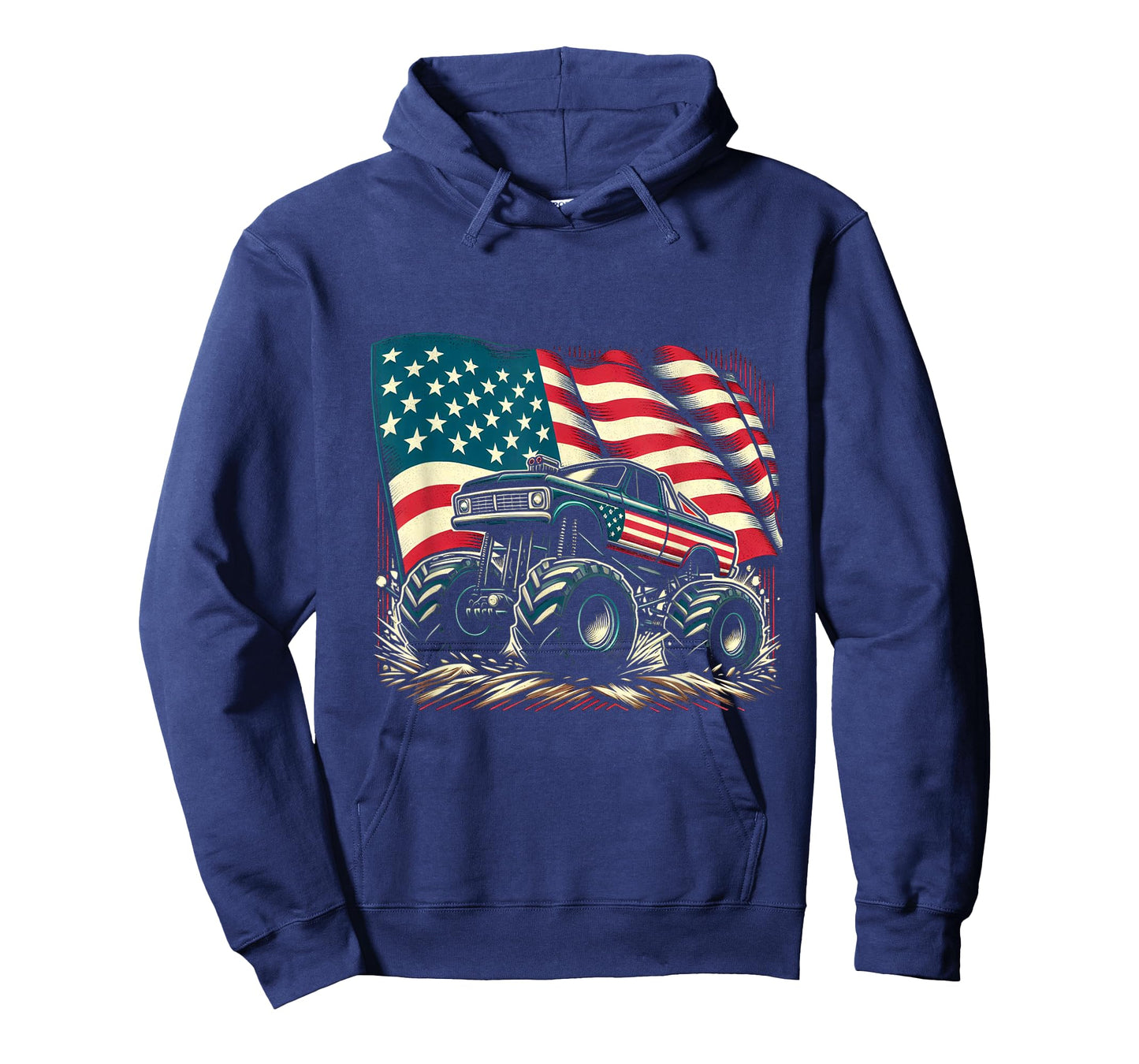 Patriotic USA Monster Truck Adult T-Shirt