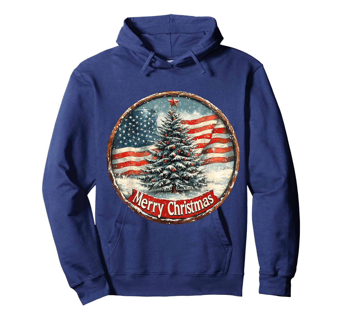 Patriotic Christmas Tree - American Flag Holiday Design T-Shirt