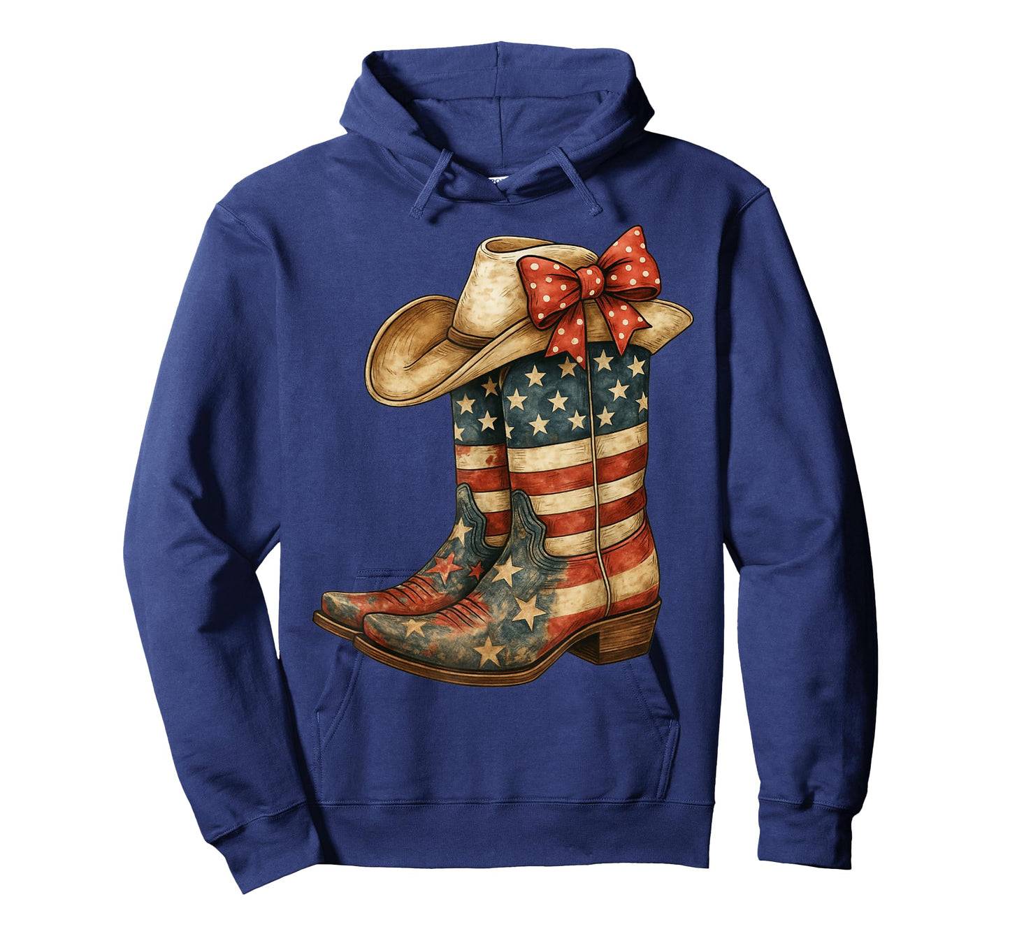 Retro Western Cowboy Boots Cowgirl American Flag 4th of July T-Shirt