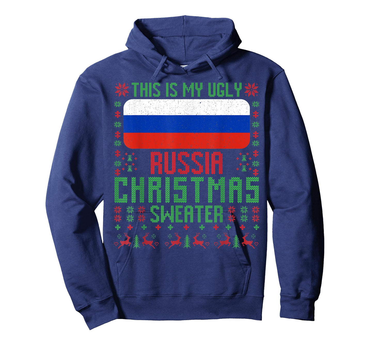 Russia Ugly Christmas Sweater Russia Flag for Russian T-Shirt