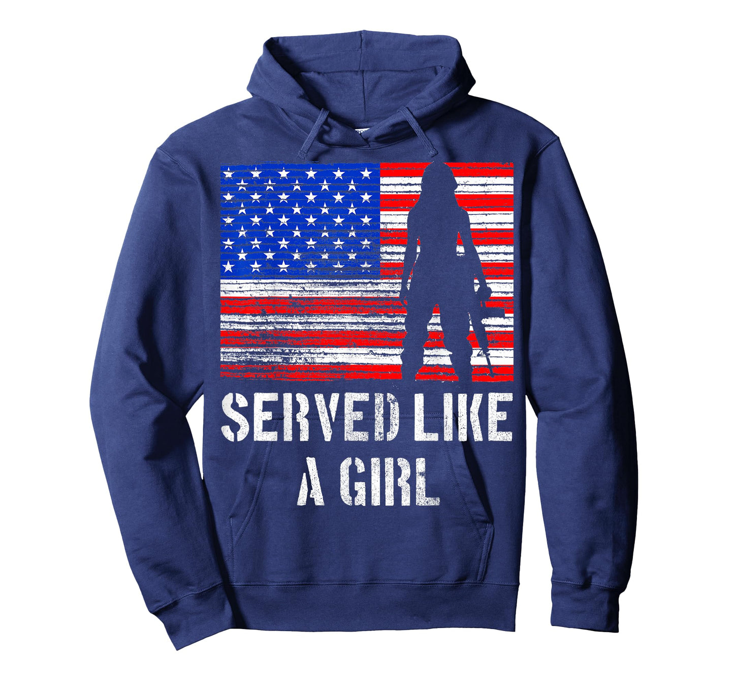 Female Veteran Served Like a Girl Patriotic American Flag T-Shirt