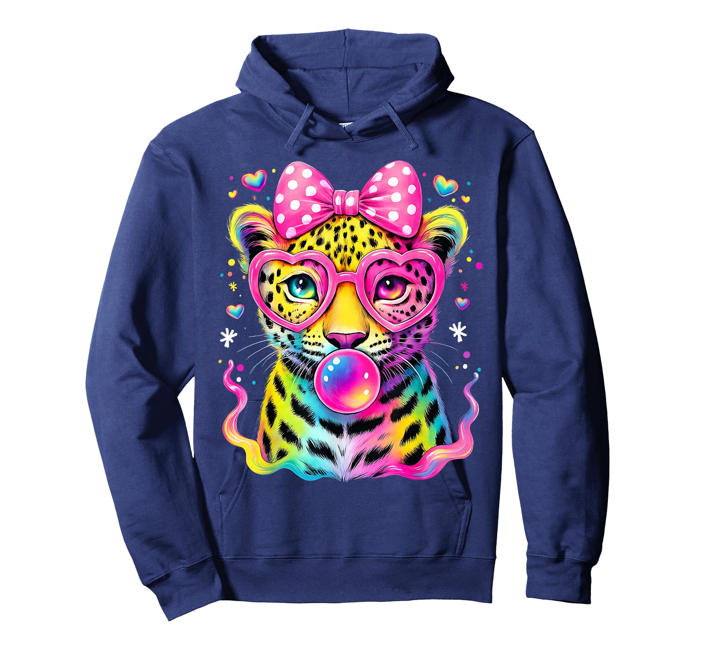 Funny Leopard Glasses Blowing Bubble Gum Back To School Kids T-Shirt