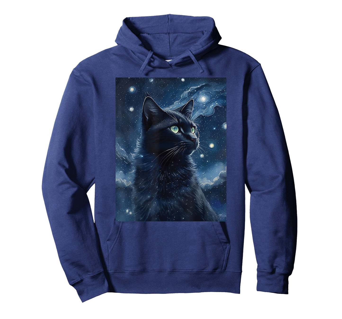 black cat Painting art Starry Night kitty kitten Van Gogh T-Shirt
