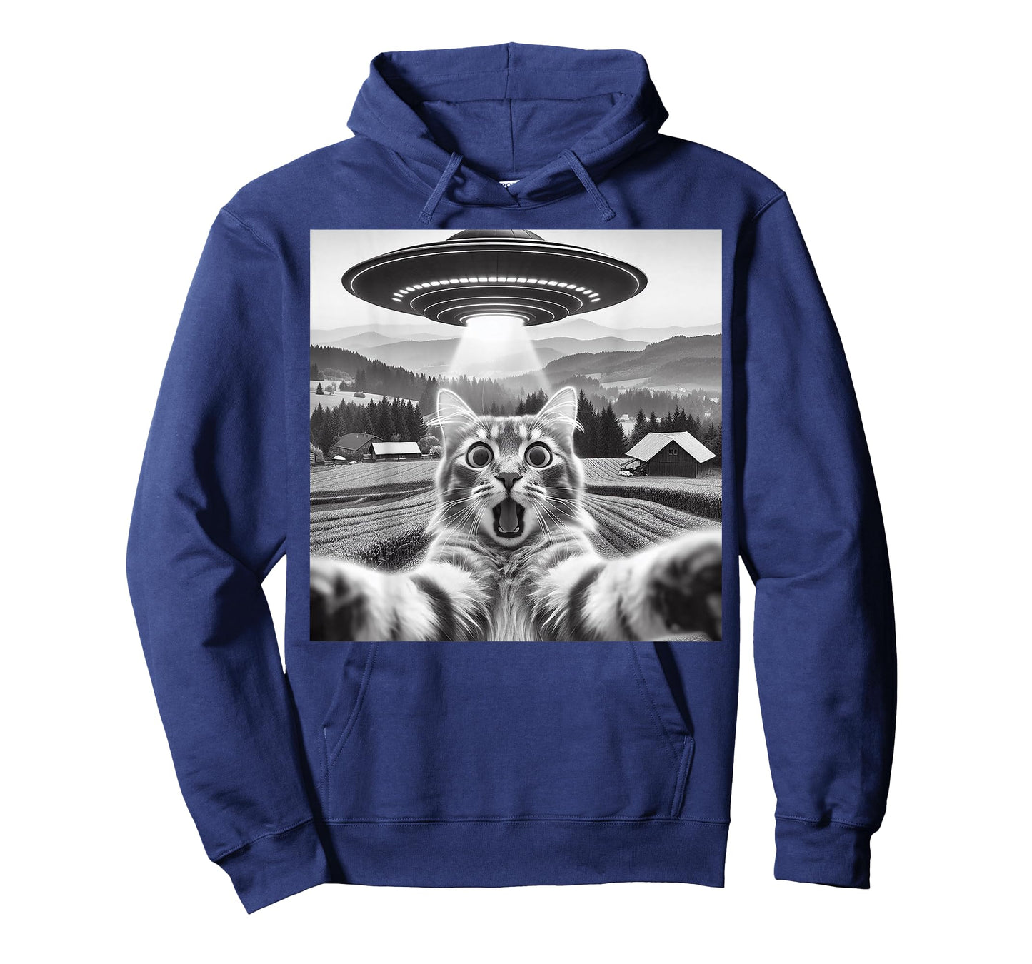 Cat Selfie with Alien UFO Funny Cat Gifts for Men Women Kid T-Shirt