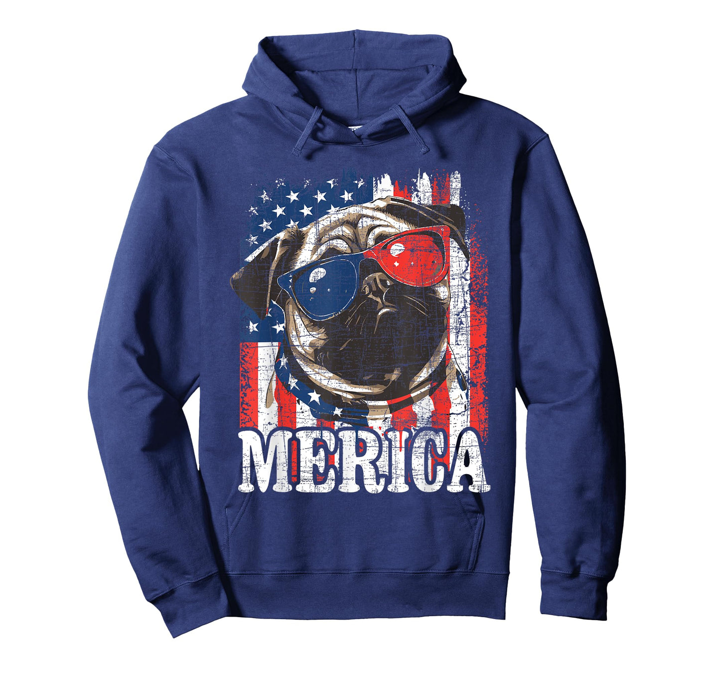 Merica - USA Flag Patriotic Pug Dog Owner Puppy Pet Trainer T-Shirt