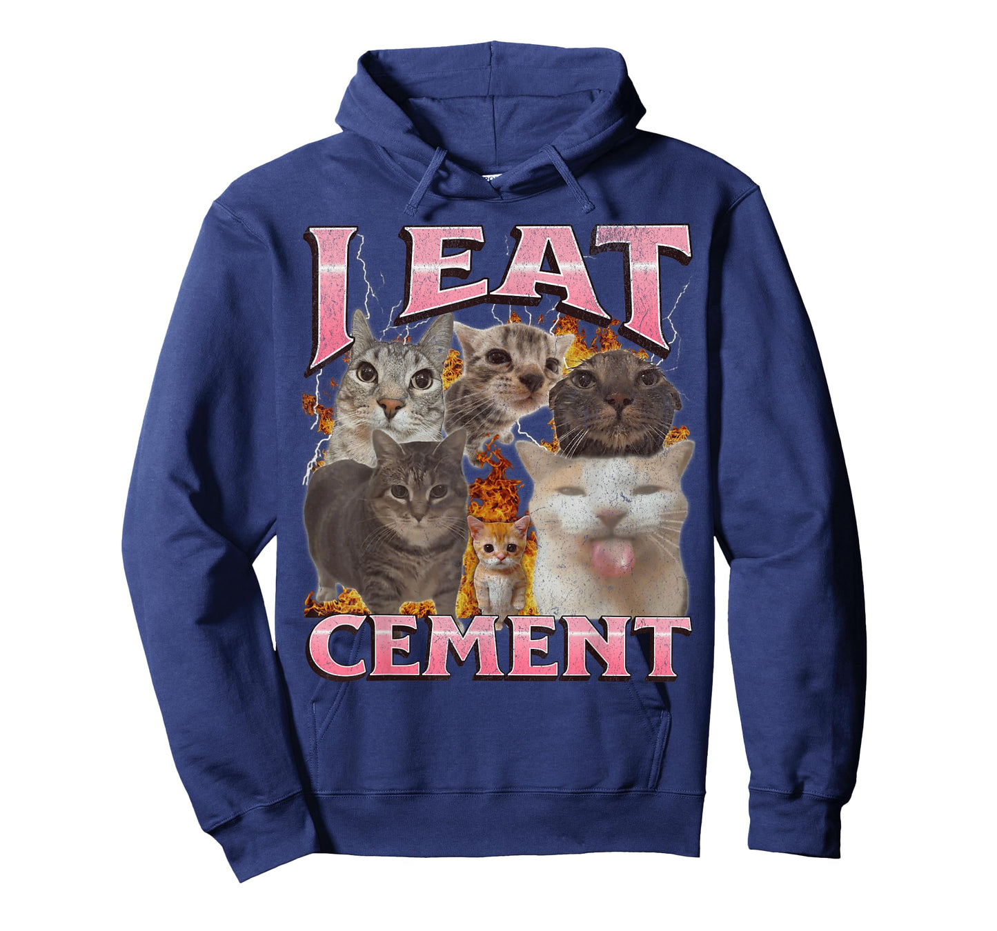 I Eat Cement Funny Cat Meme Bootleg Graphic T-Shirt