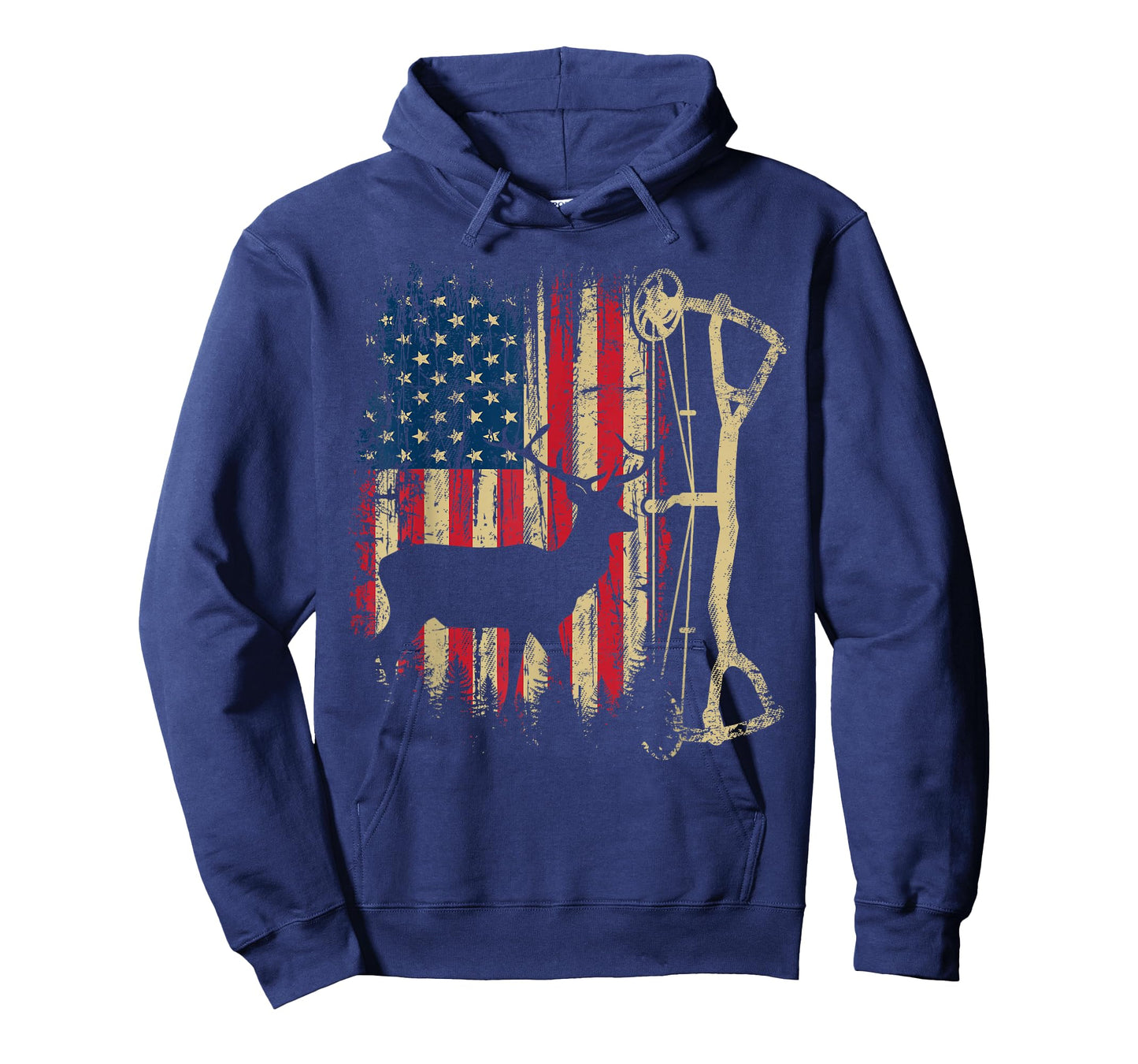 Patriotic Bowhunting USA Flag Deer Hunting Elk Archery Bow T-Shirt