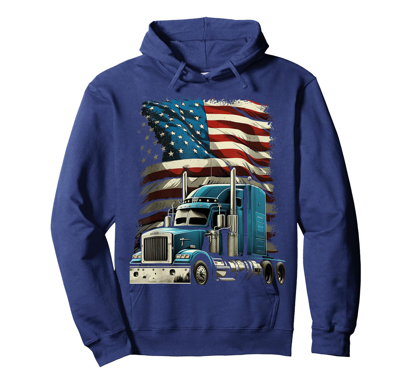 Trucker US American Flag For Patriotic Truck Driver T-Shirt