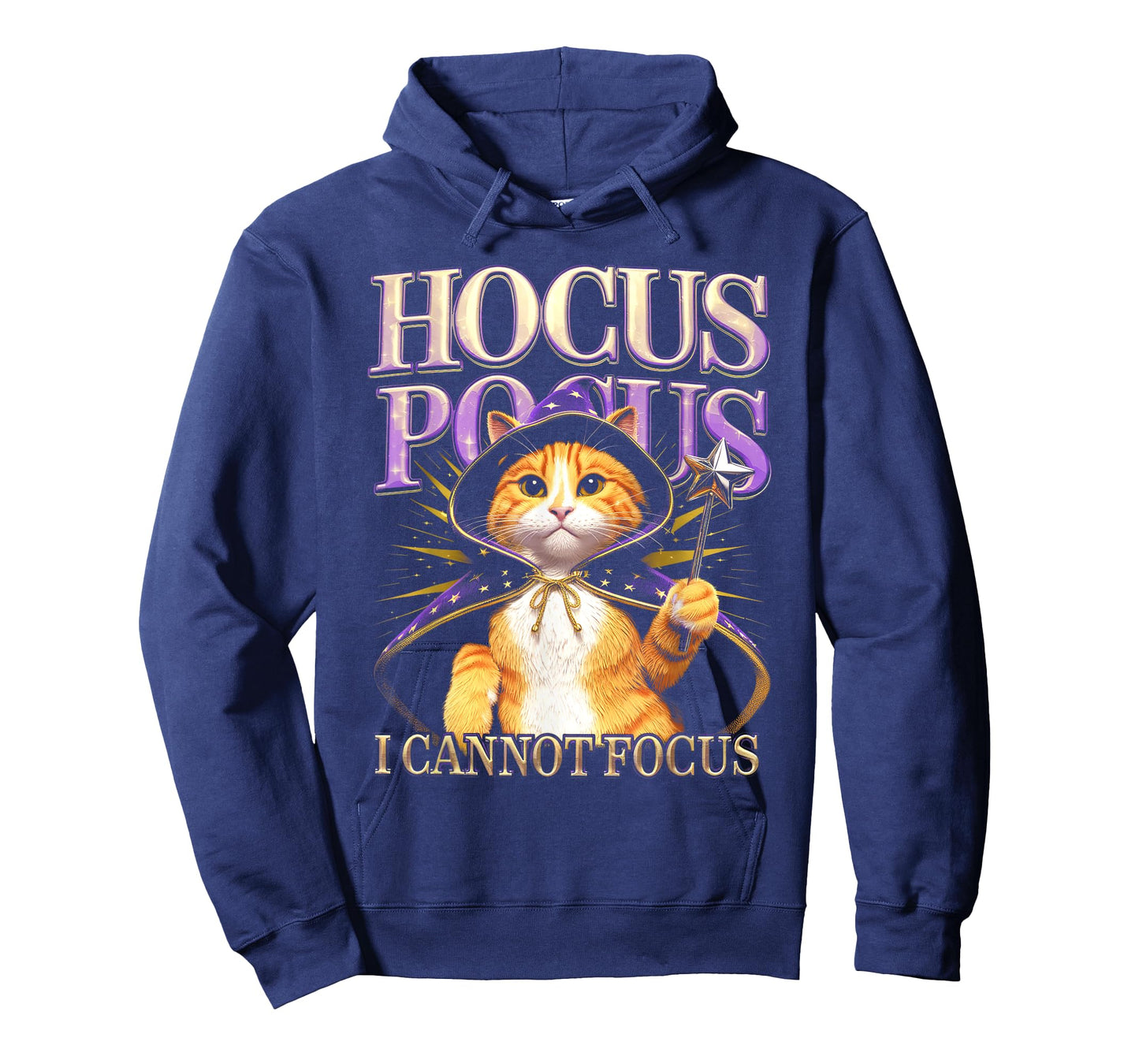 Hocus Pocus I Cannot Focus Funny Cat Design T-Shirt